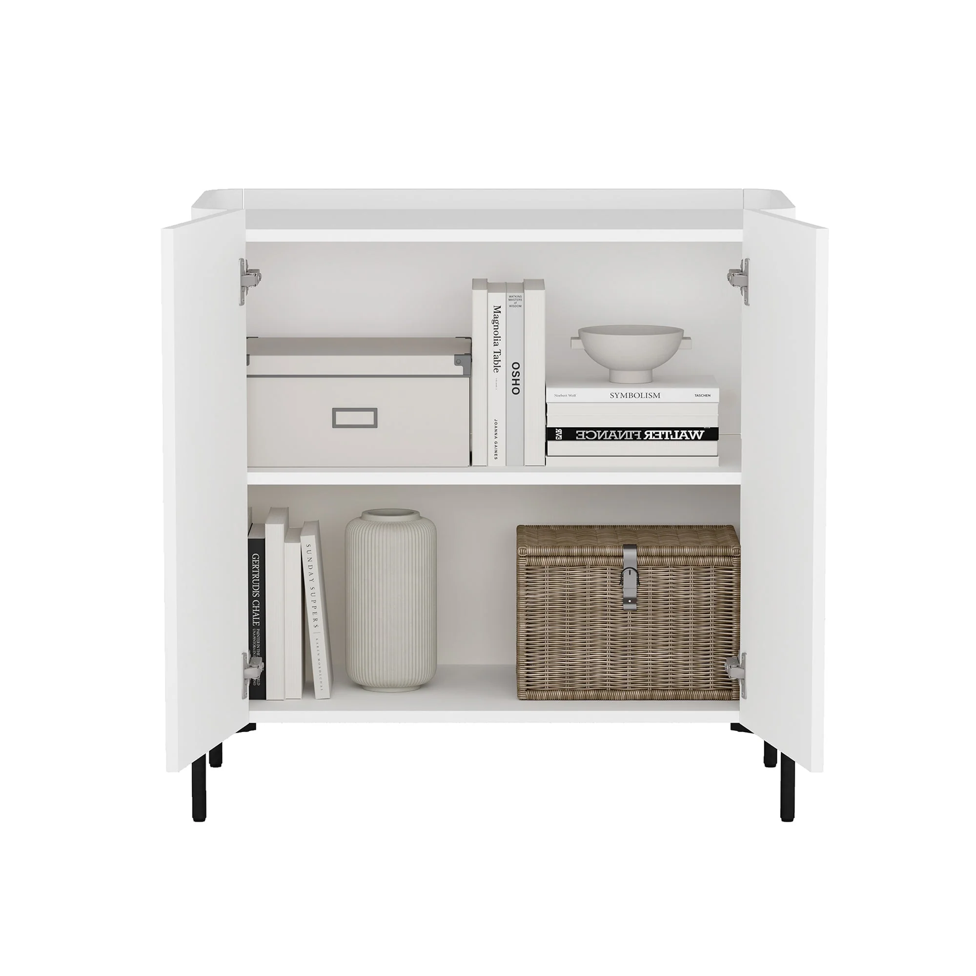 2-Piece Abbey Accent Cabinet and Bookcase in White - Image 13