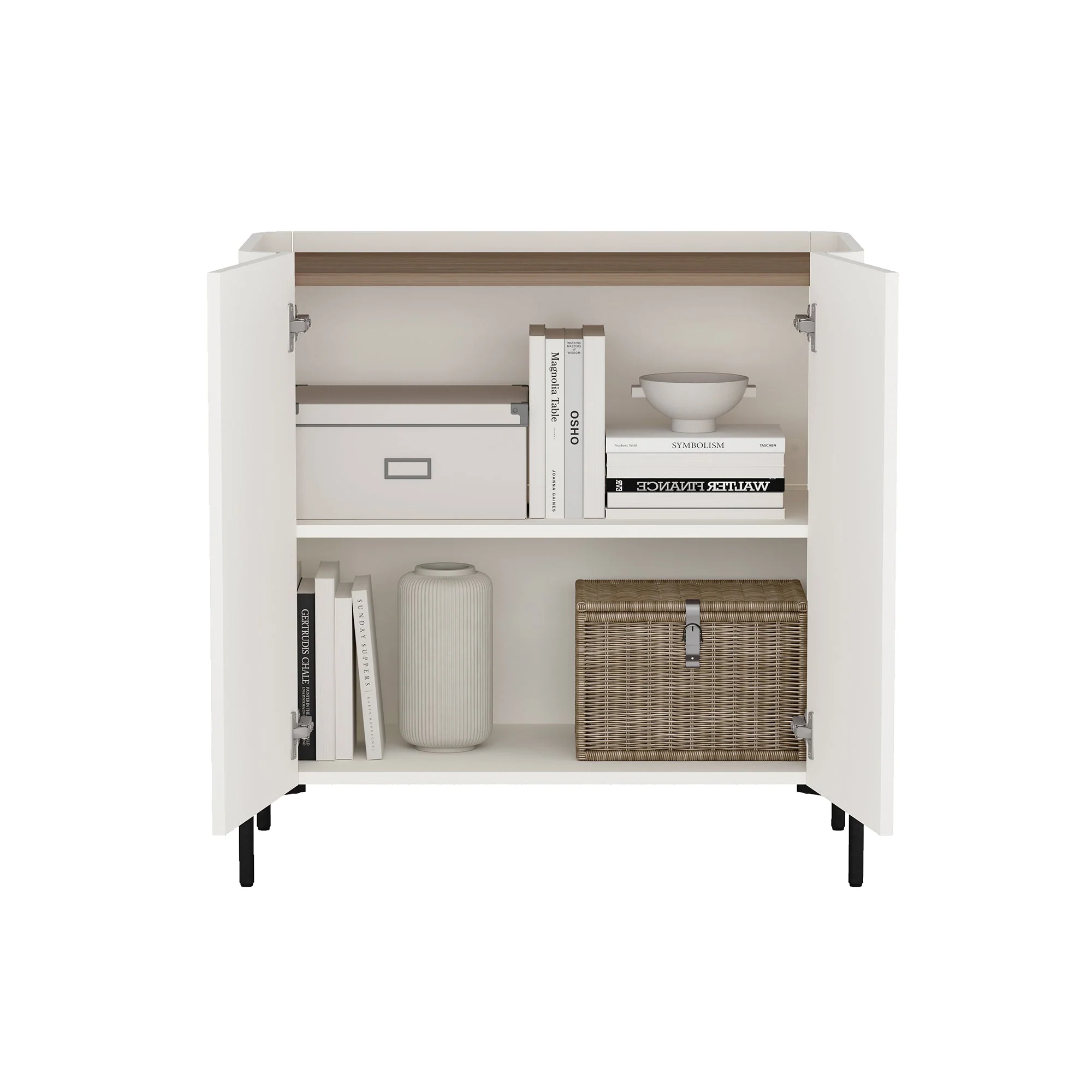 2-Piece Abbey Accent Cabinet and Sideboard in Maple and Off White - Image 13