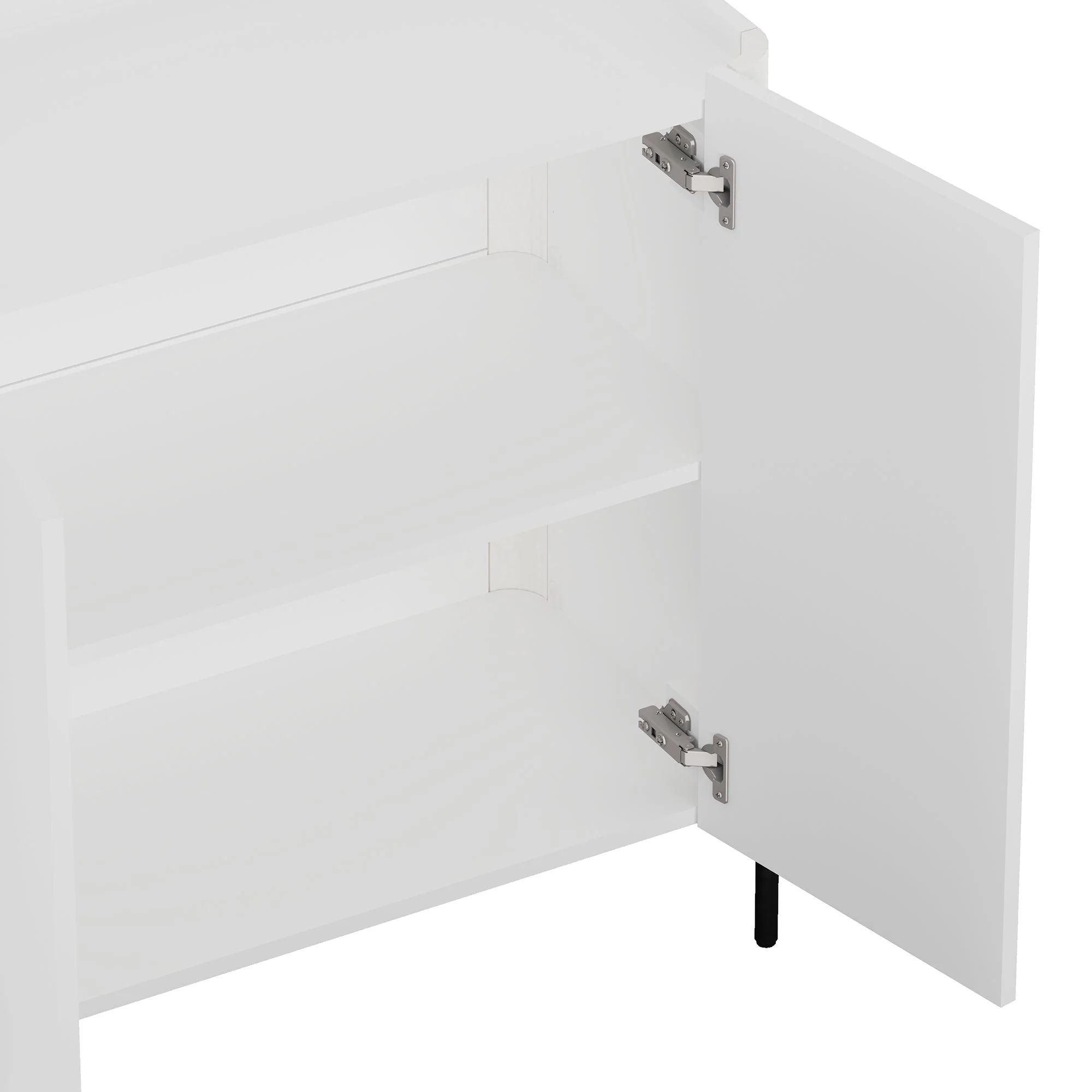 2-Piece Abbey Accent Cabinet and Sideboard in White - Image 7