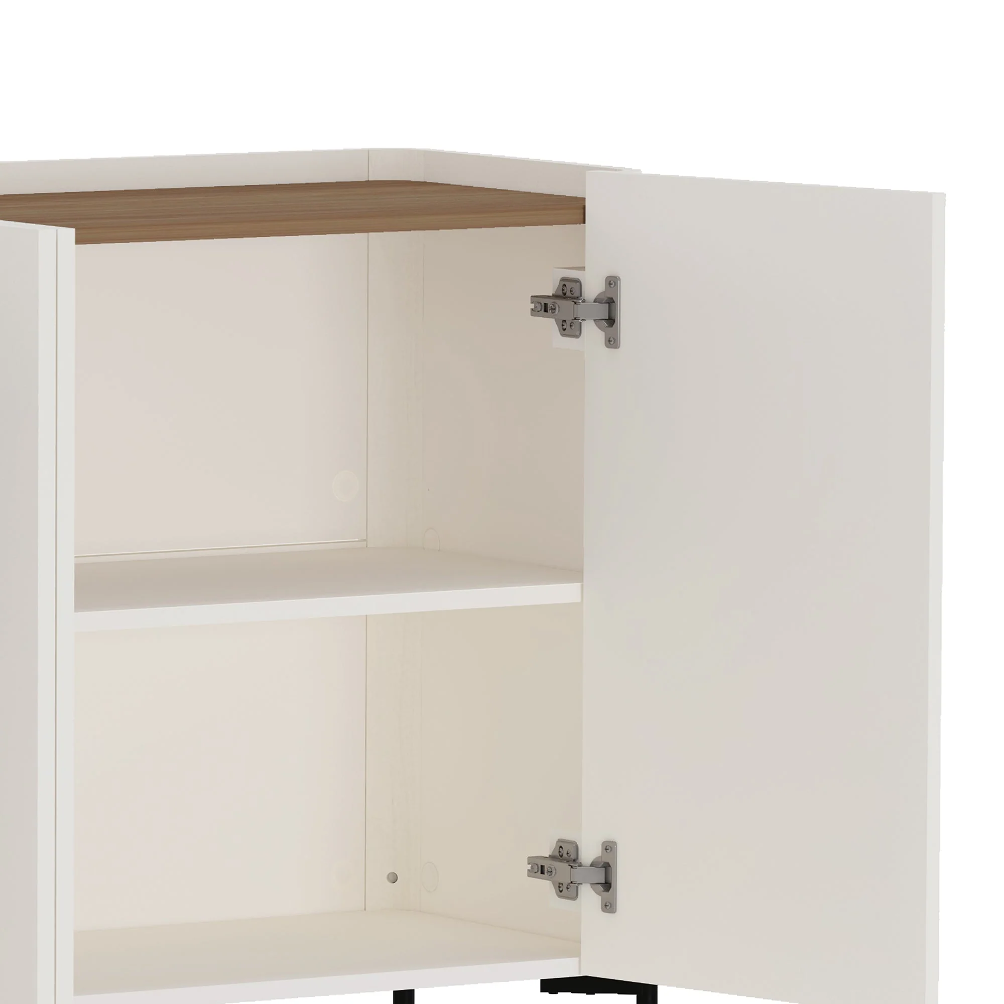 2-Piece Abbey Bookcase and Sideboard in Maple and Off White - Image 16