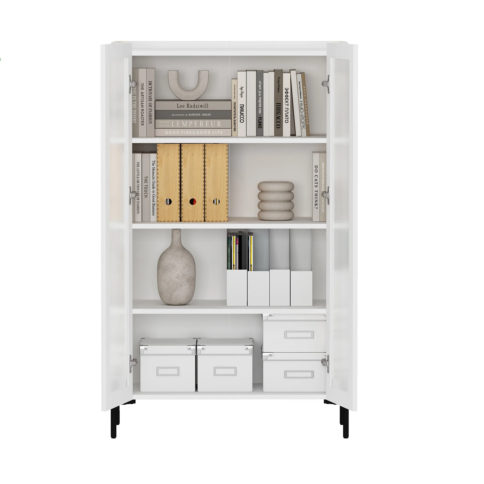 2-Piece Abbey Bookcase and Sideboard in White - Image 14