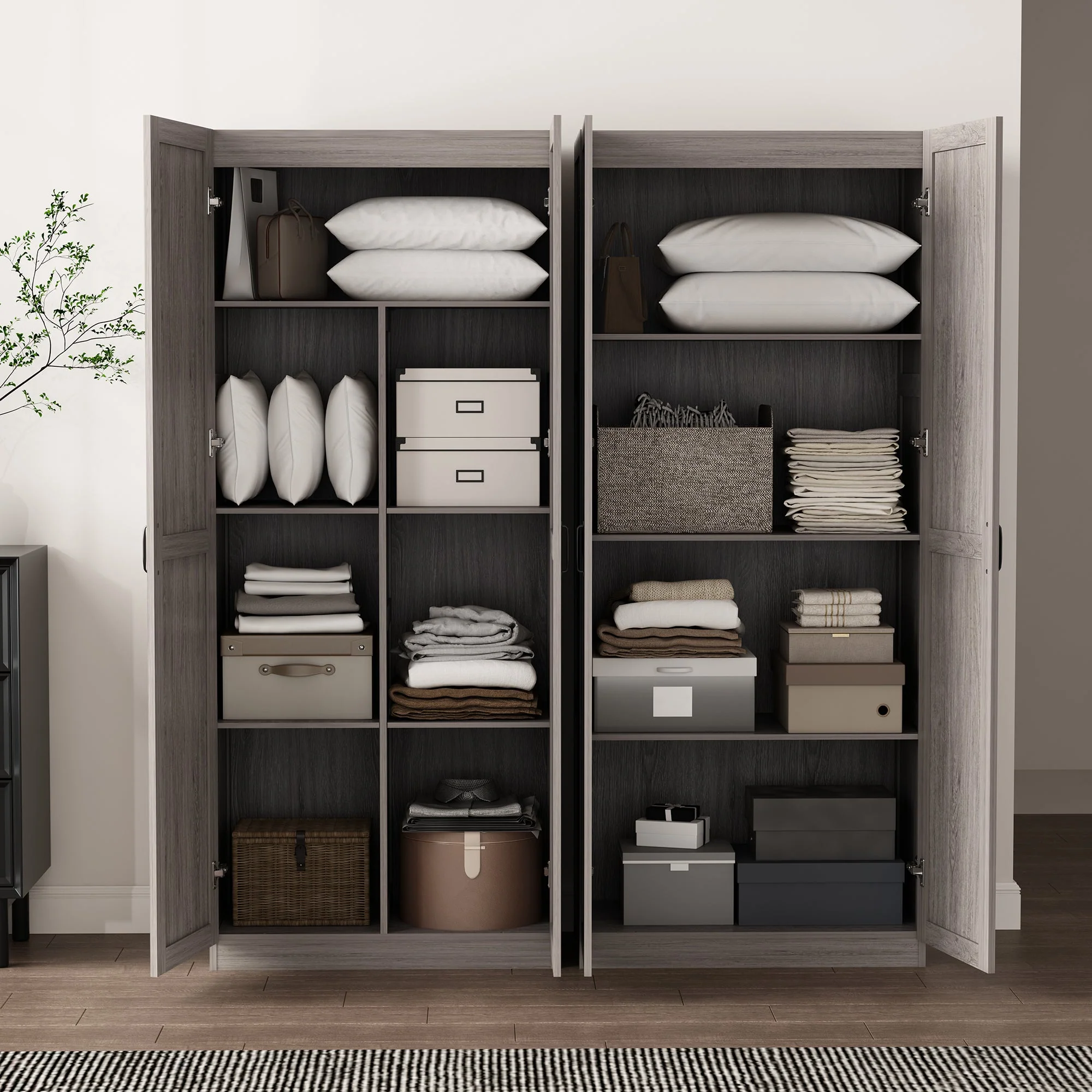 2-Piece Cornelia Storage Closet 1.0 and 2.0 in Grey - Image 6