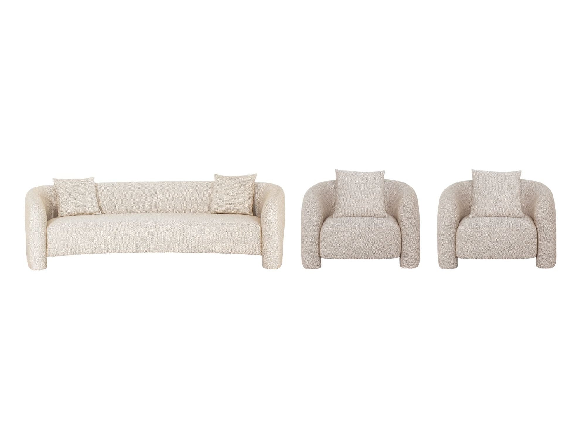 3-Piece Sylvia Sofa and Accent Chair in Gold Dust