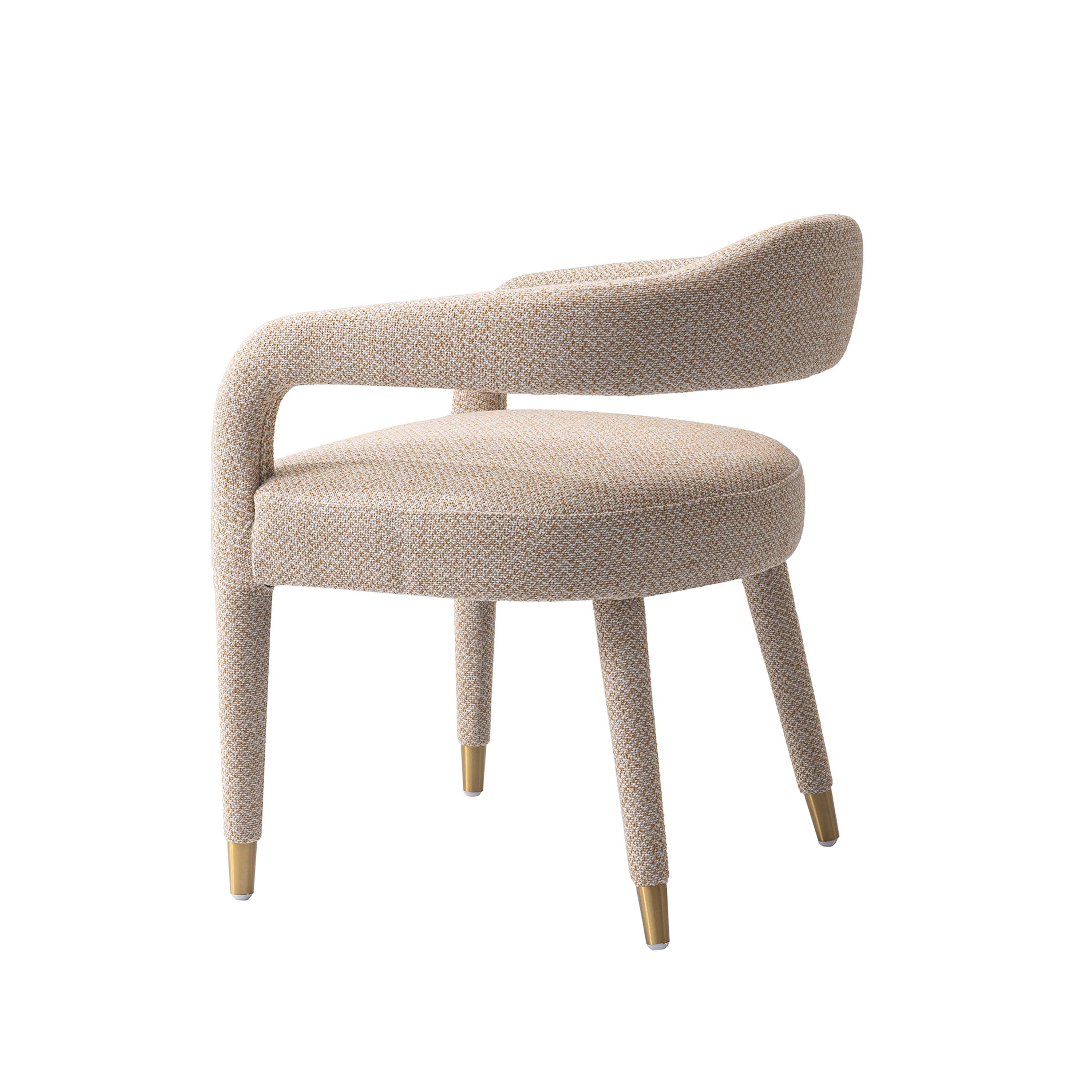 5-Piece Hathaway 47.24 Round Dining Set in Natural with 4 Aspen Dining Chairs in Gold Dust - Image 11