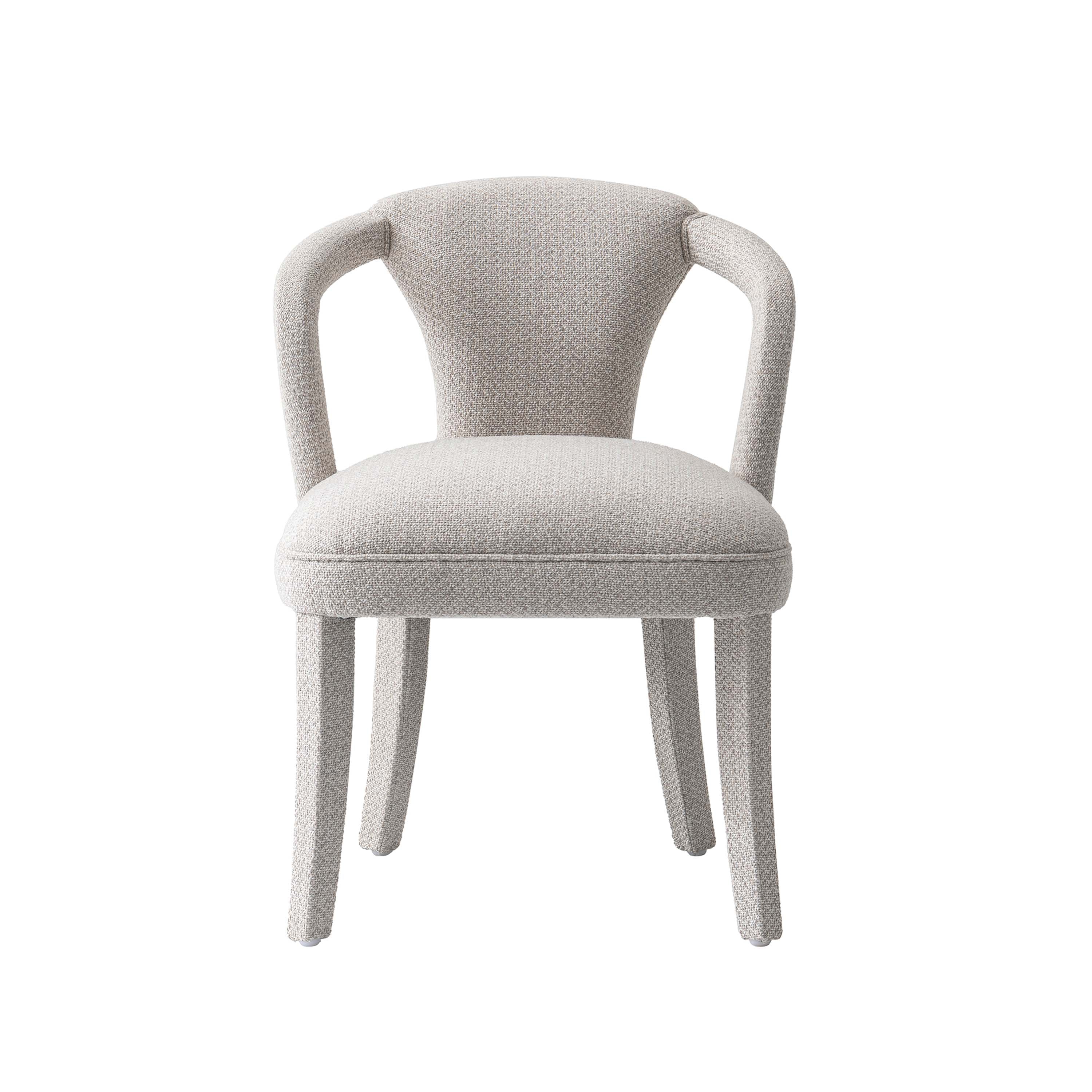 5-Piece Hathaway 47.24 Round Dining Set in Natural with 4 Palmer Dining Armchairs in Silver Lining - Image 7