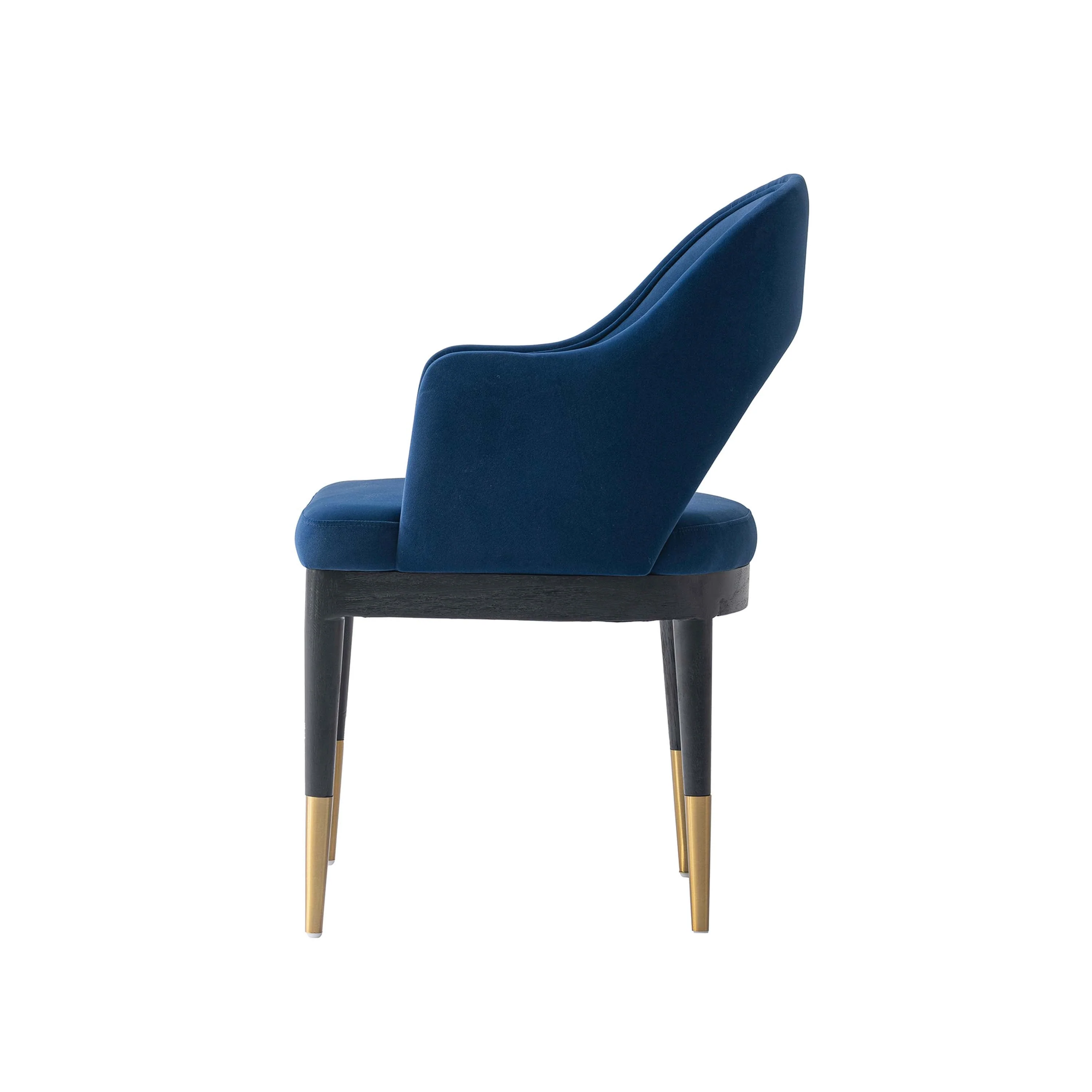 5-Piece Rockaway 70.86 Dining Set with 4 Carrington Chairs in Natural and Midnight Blue - Image 9