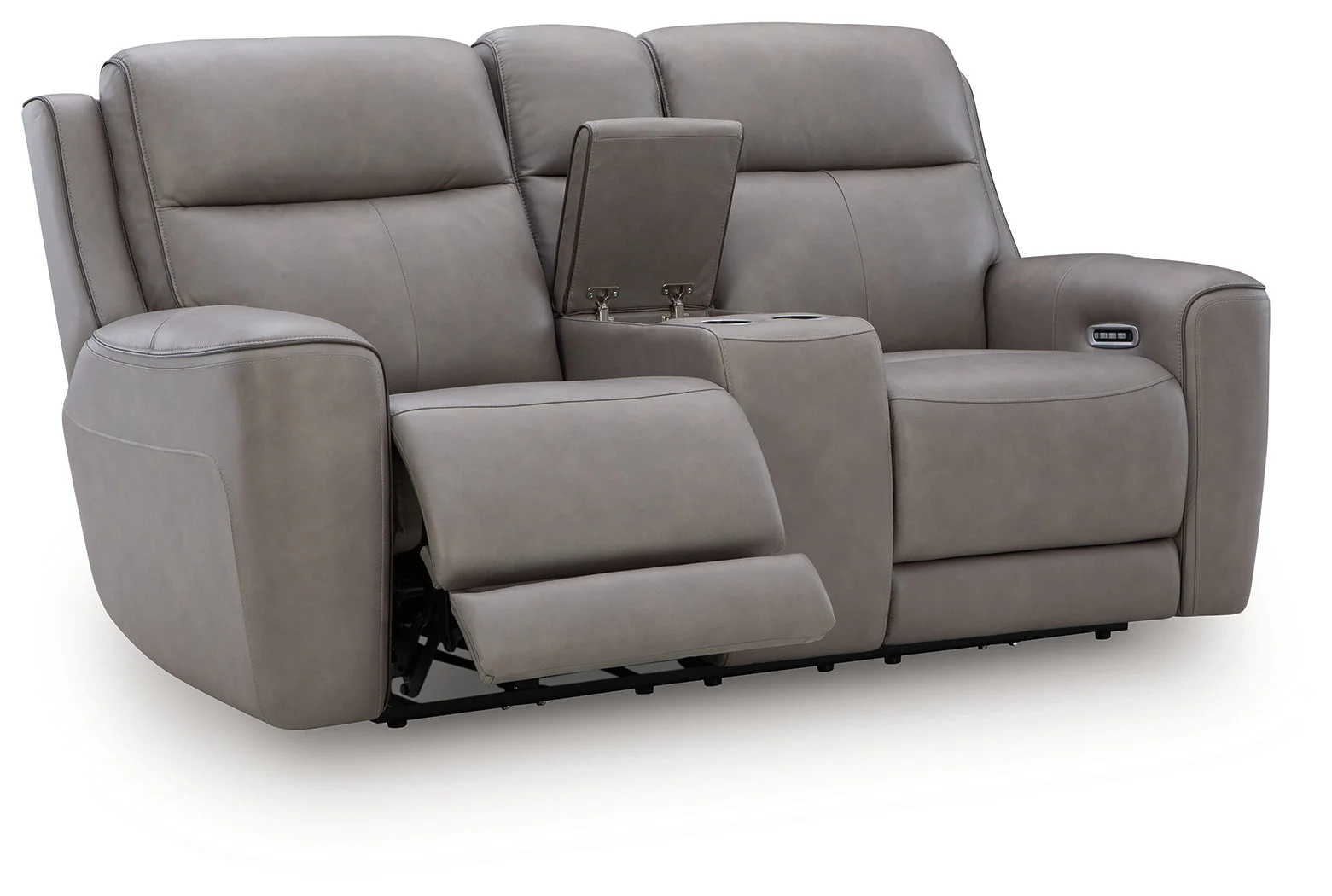 5Z-Comfort Coin Dual Power Leather Reclining Loveseat with Console - Image 2