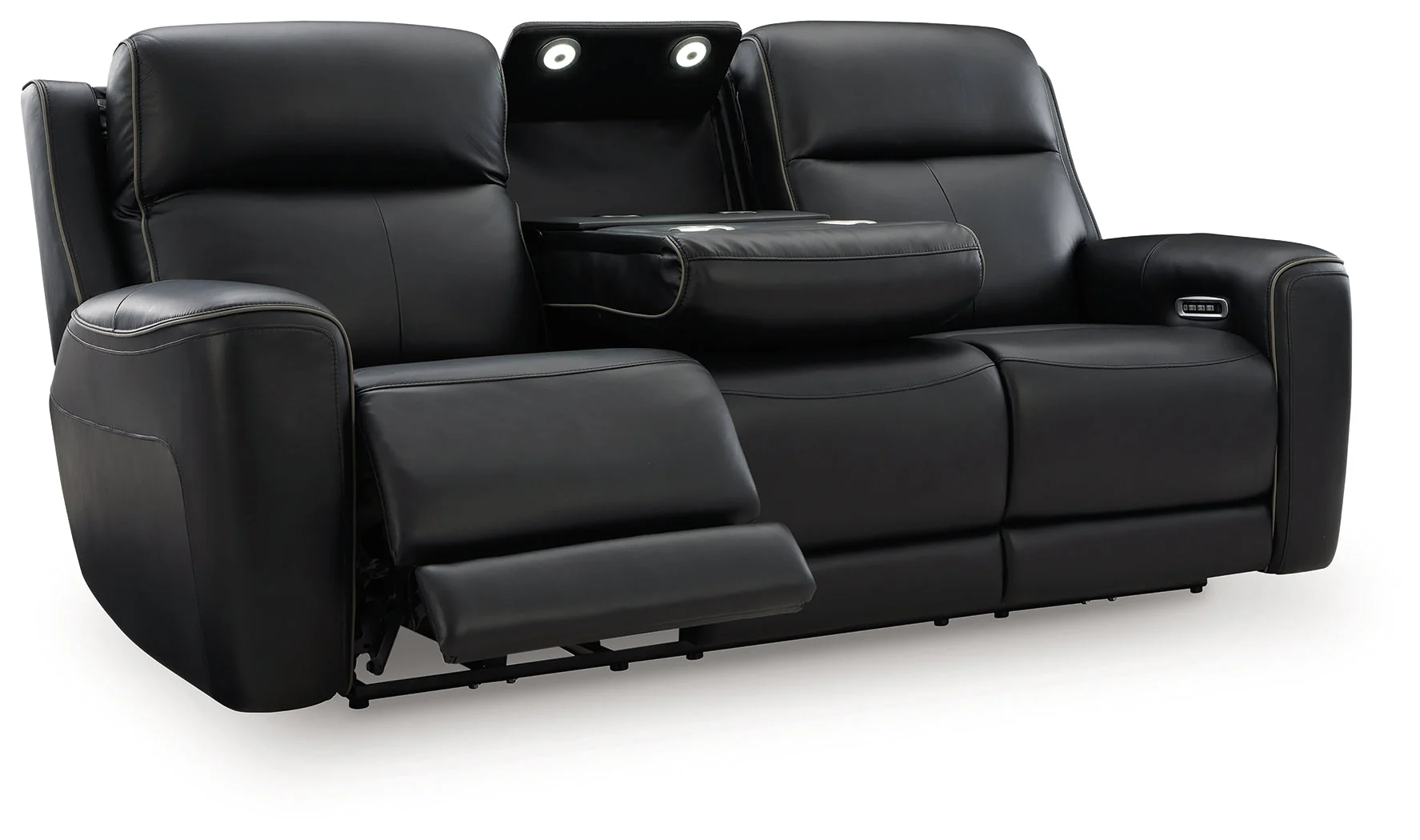 5Z-Relaxation Onyx Dual Power Leather Reclining Sofa - Image 3