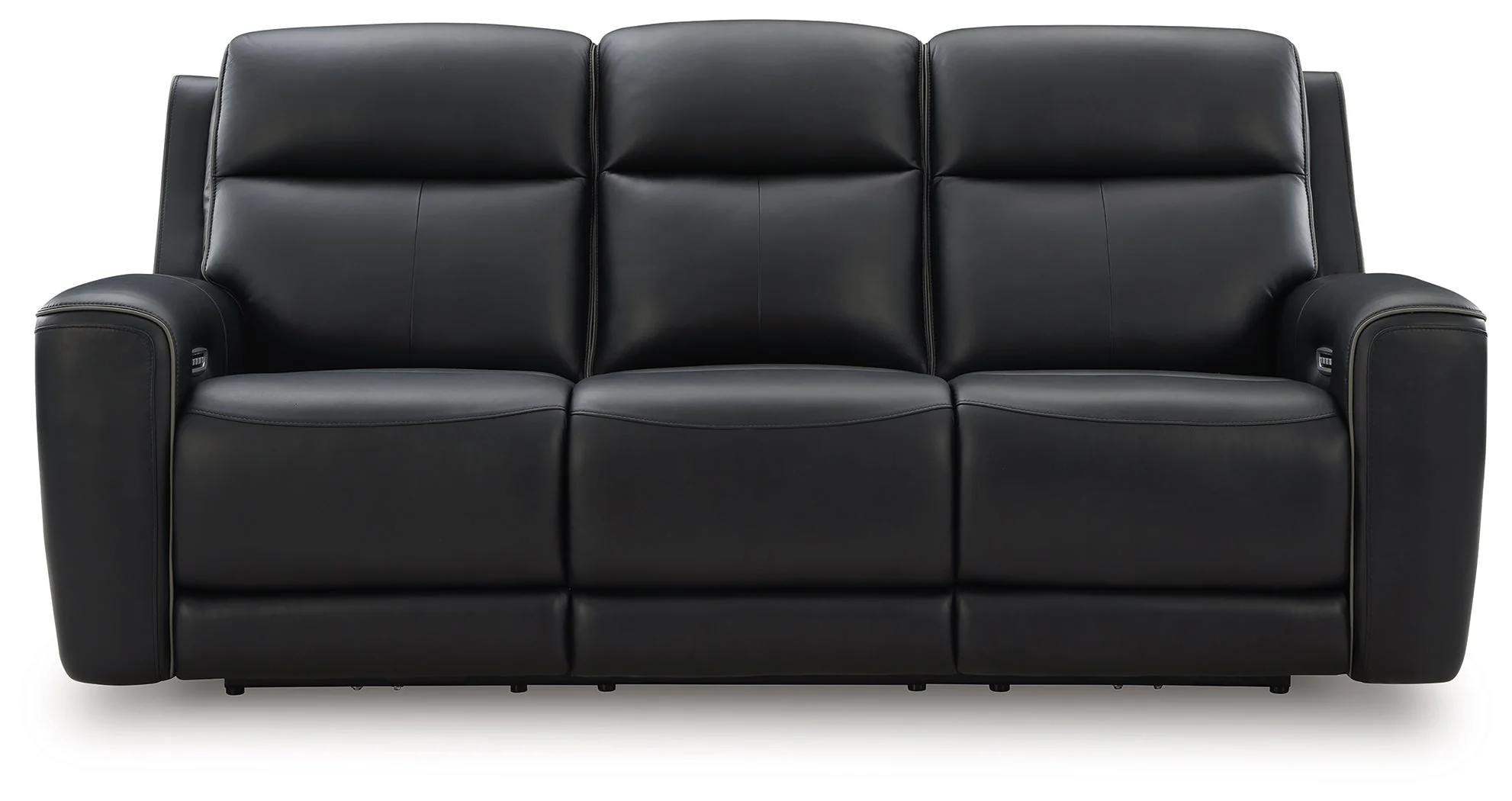 5Z-Relaxation Onyx Dual Power Leather Reclining Sofa - Image 4