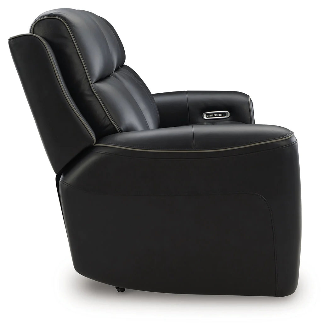 5Z-Relaxation Onyx Dual Power Leather Reclining Sofa - Image 5