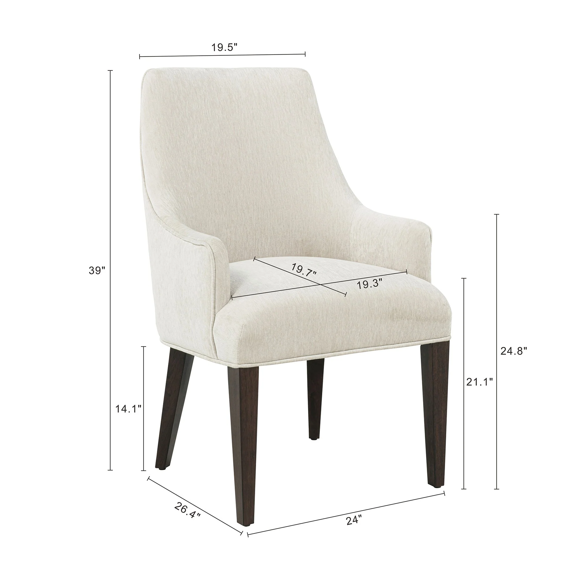 6-Piece Beever Dining Chair and Arm Chair in Cream - Image 5