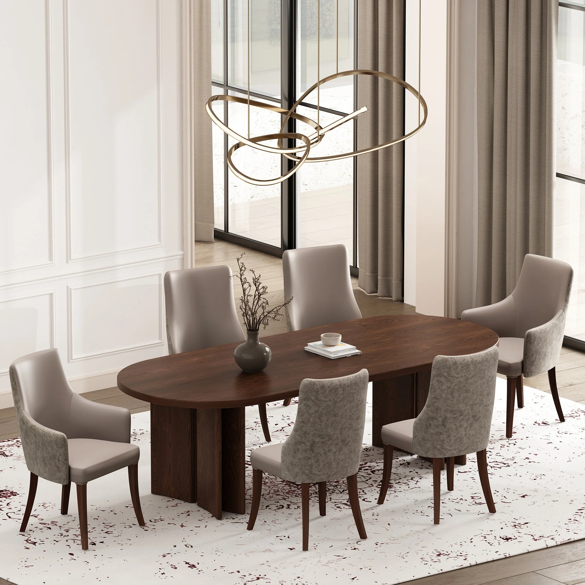 6-Piece Connie Dining Chair and Arm Chair in Taupe - Image 2