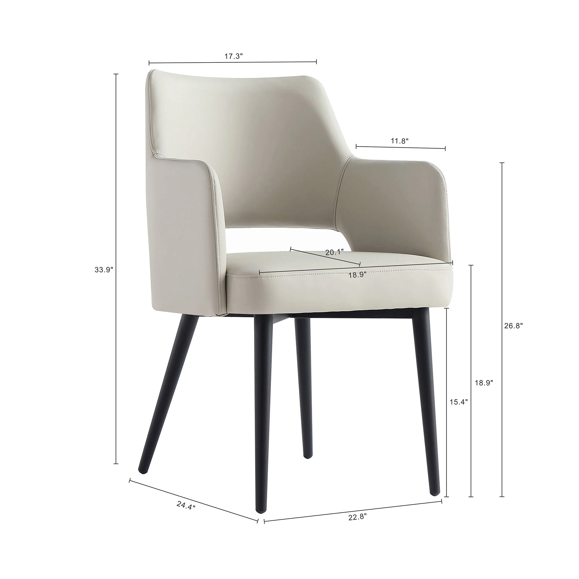 6-Piece Tremont Dining Chair in Stone - Image 5