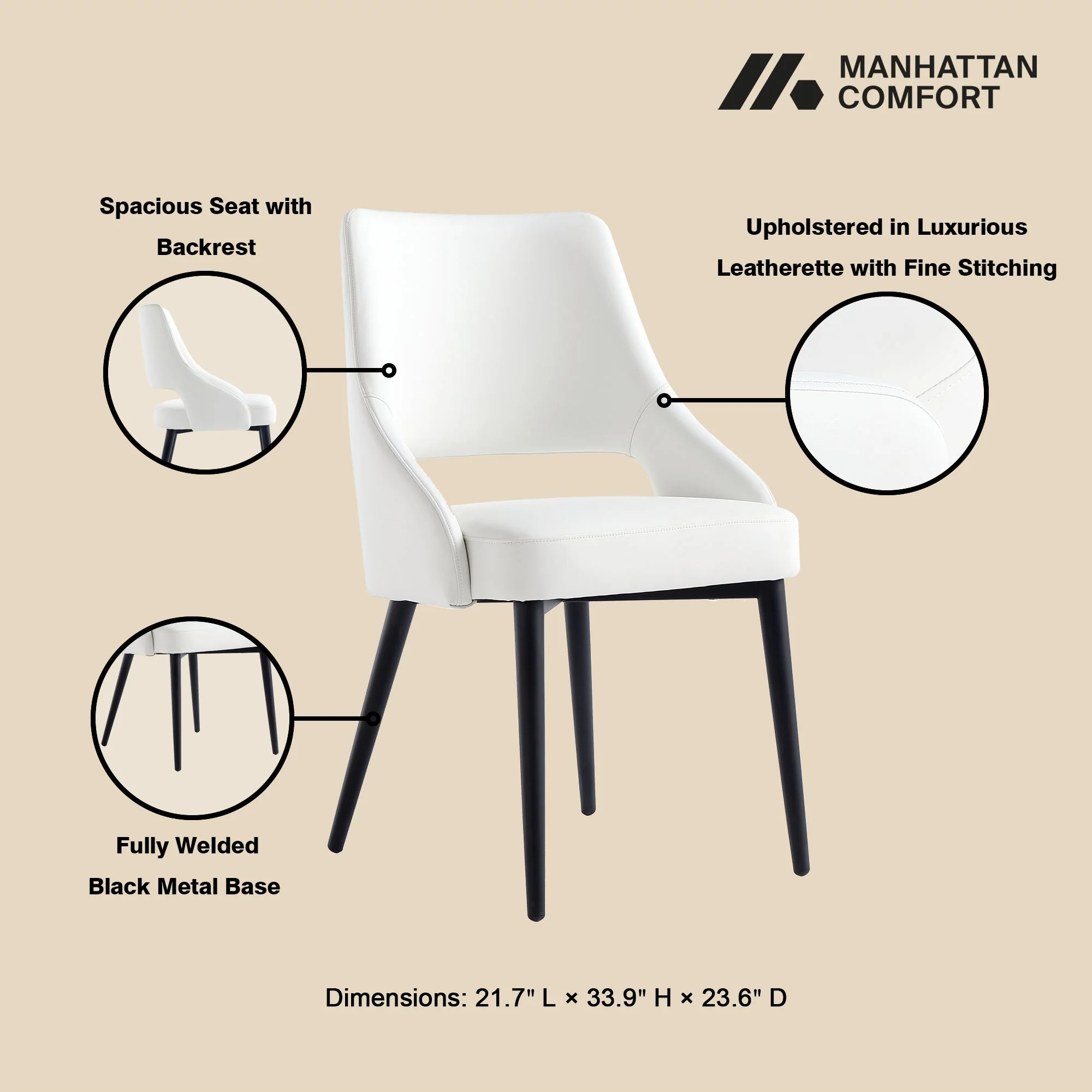 6-Piece Tremont Dining Chair in White - Image 4