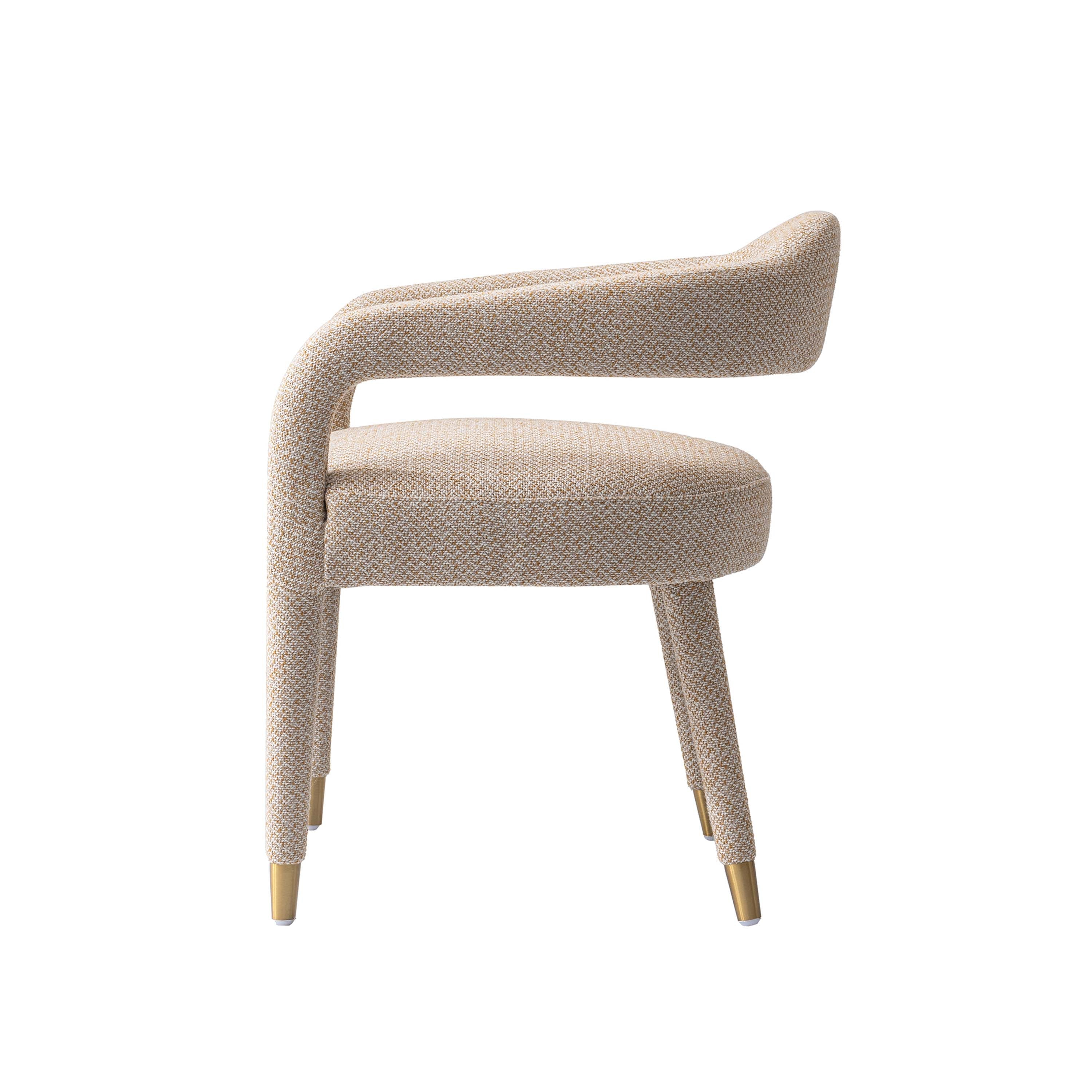 7-Piece Hathaway 59.05 Round Dining Set in Natural with 6 Aspen Dining Chairs in Gold Dust - Image 10