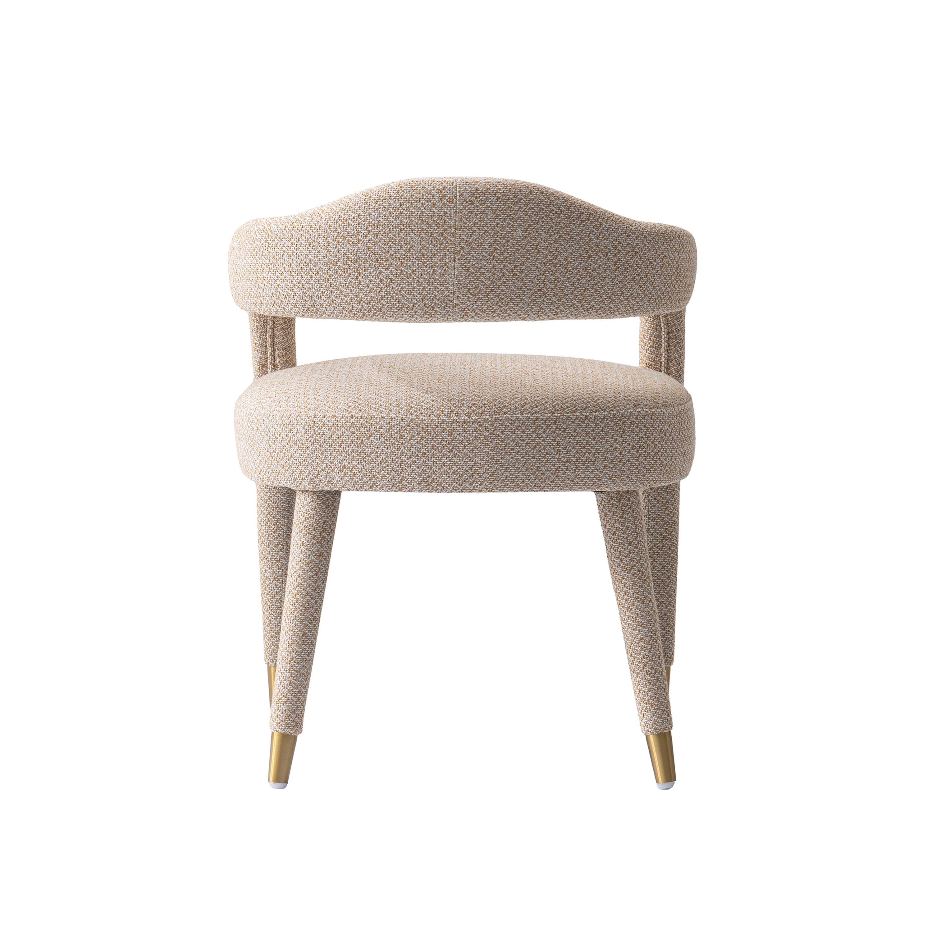 7-Piece Hathaway 59.05 Round Dining Set in Natural with 6 Aspen Dining Chairs in Gold Dust - Image 12