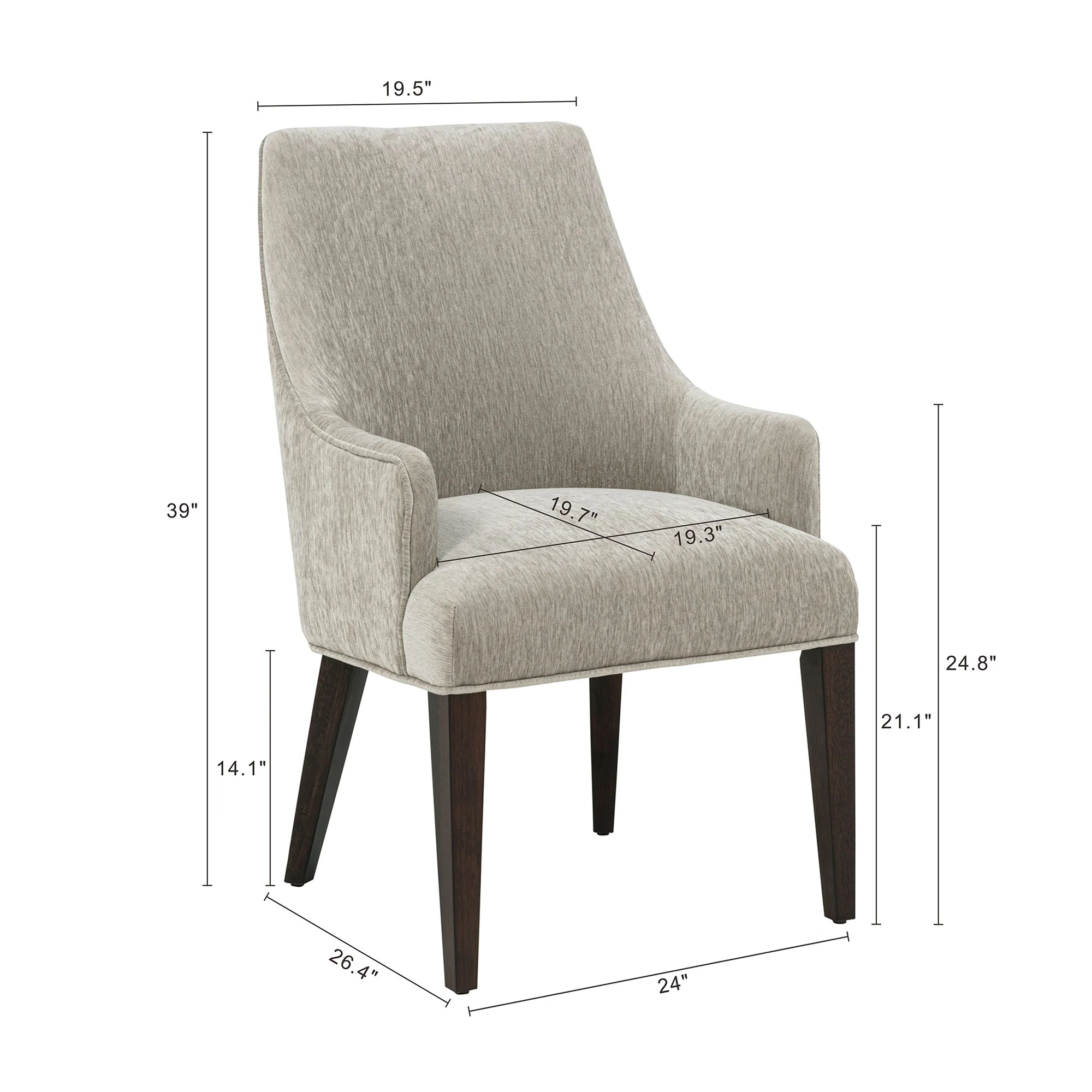 8-Piece Beever Dining Chair and Arm Chair in Taupe - Image 5