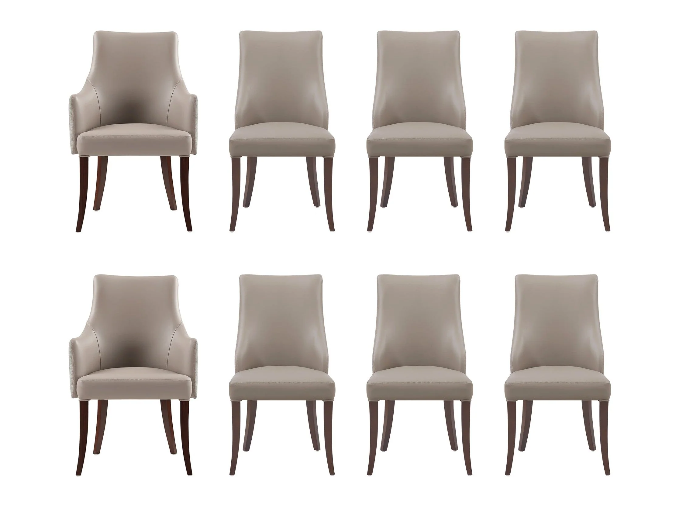 8-Piece Connie Dining Chair and Arm Chair in Taupe
