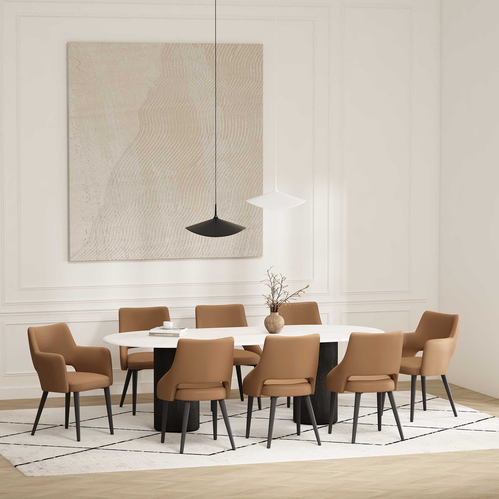 8-Piece Tremont Dining Chair in Saddle - Image 2