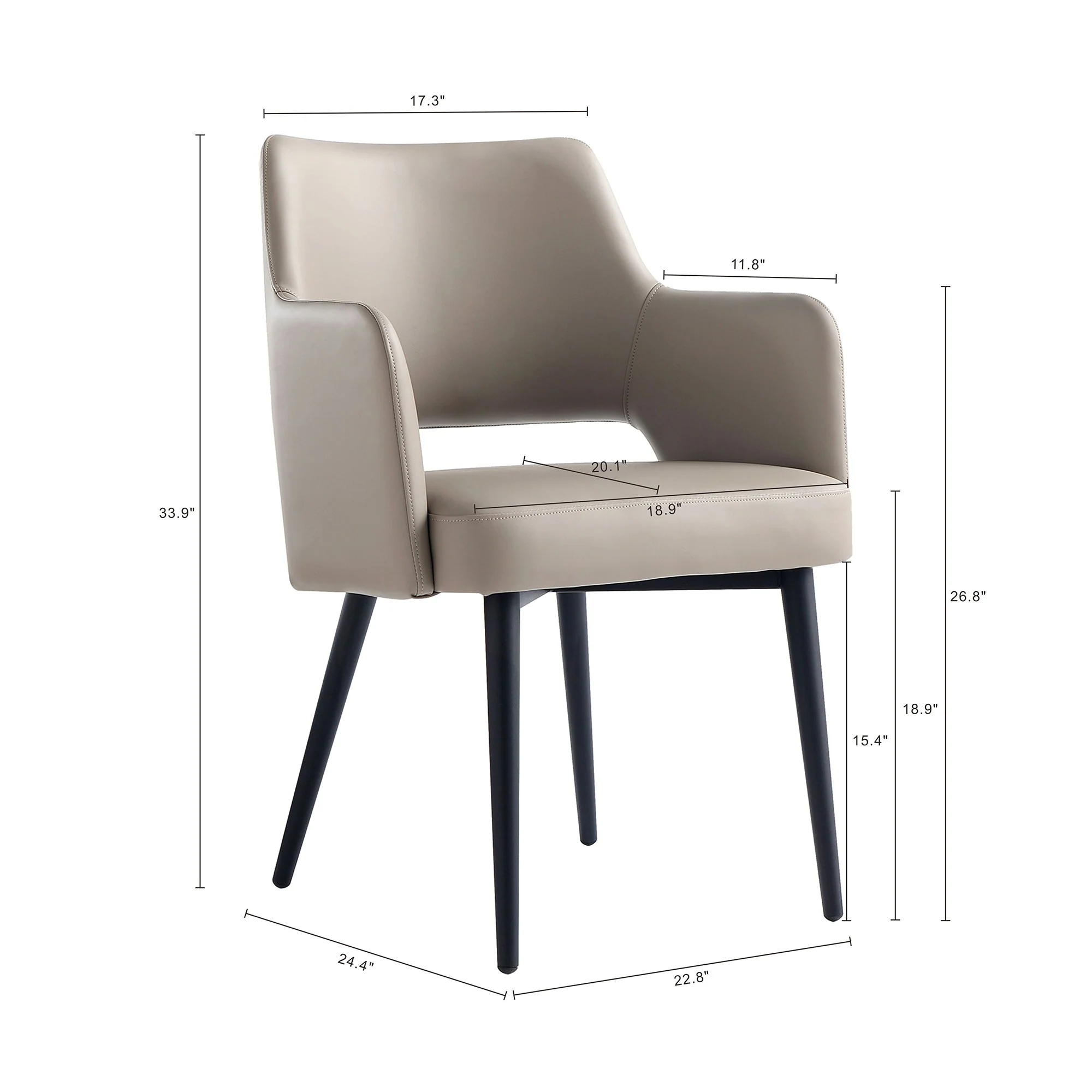 8-Piece Tremont Dining Chair in Taupe - Image 5