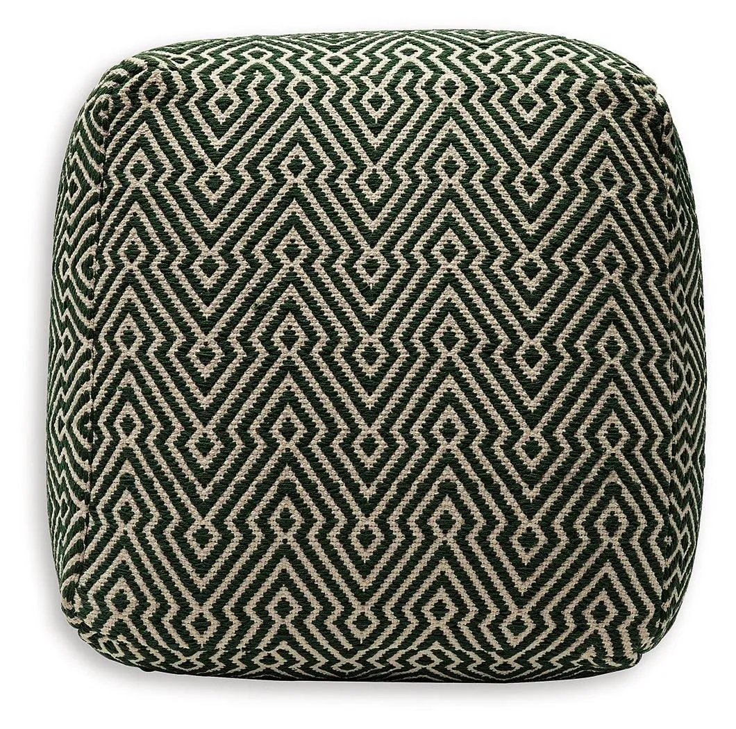 Abacy Green/Ivory Pouf - Image 4