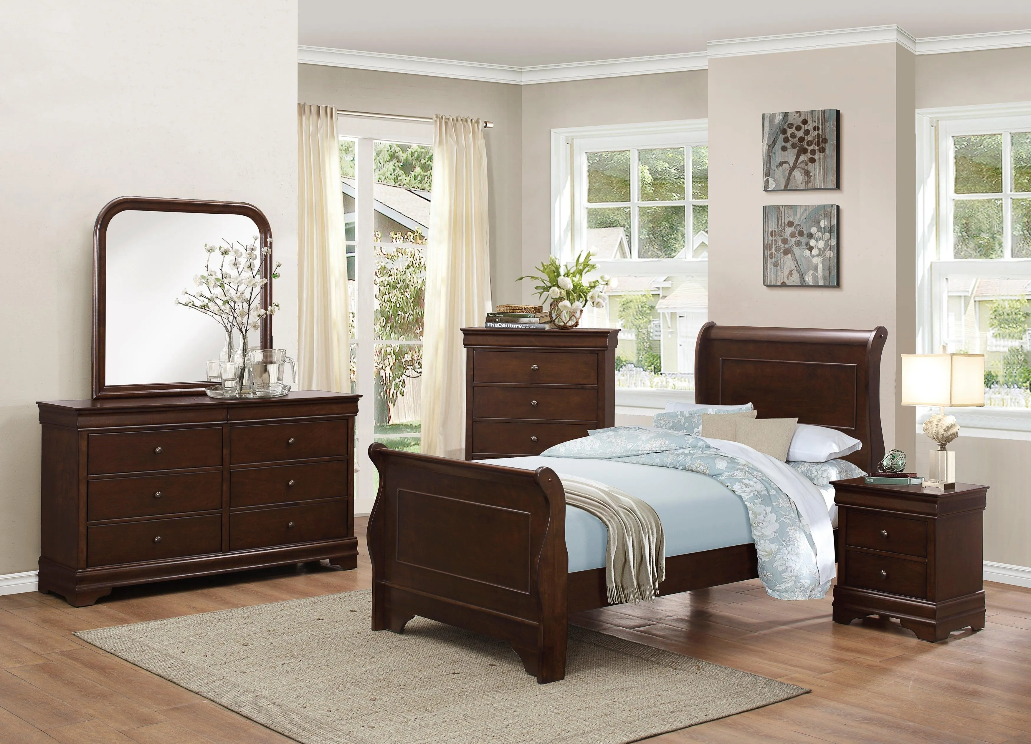 Abbeville Cherry Nightstand, Hidden Drawer - Image 6
