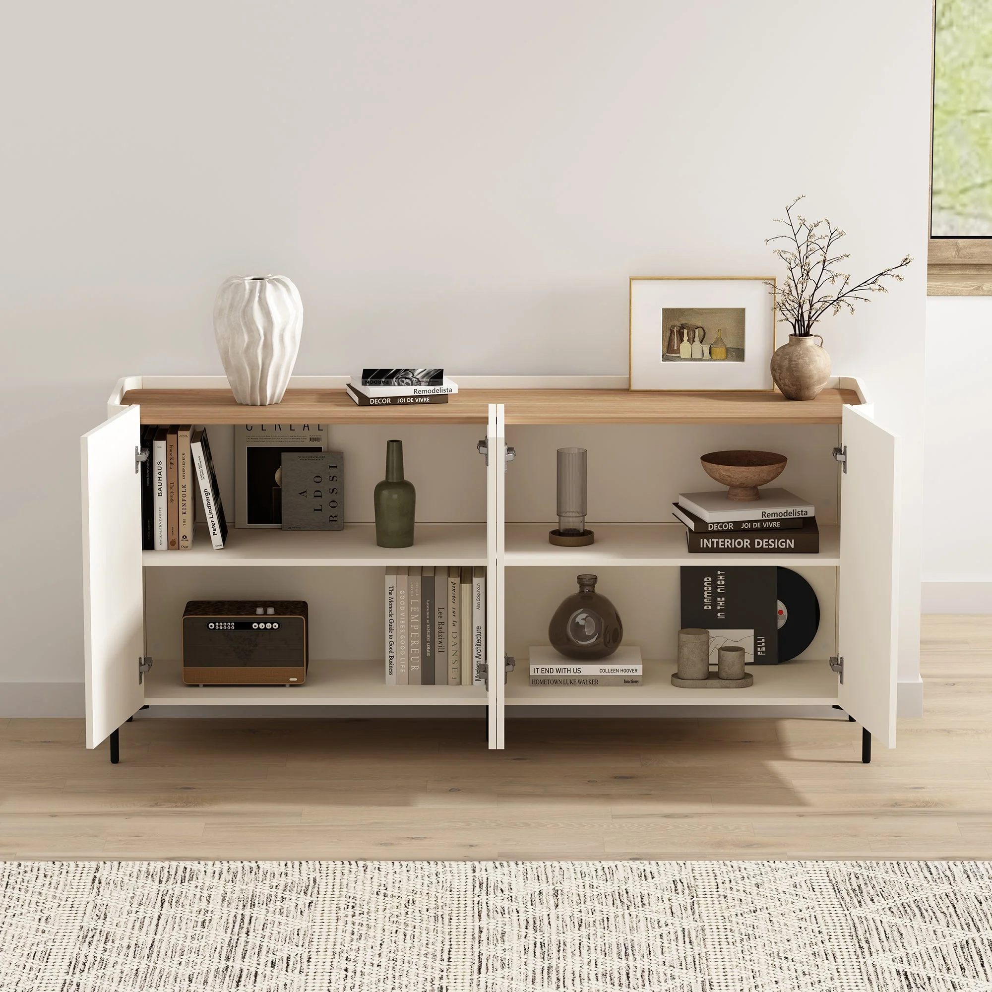Abbey 66.9" Sideboard in Maple and Off White - Image 5