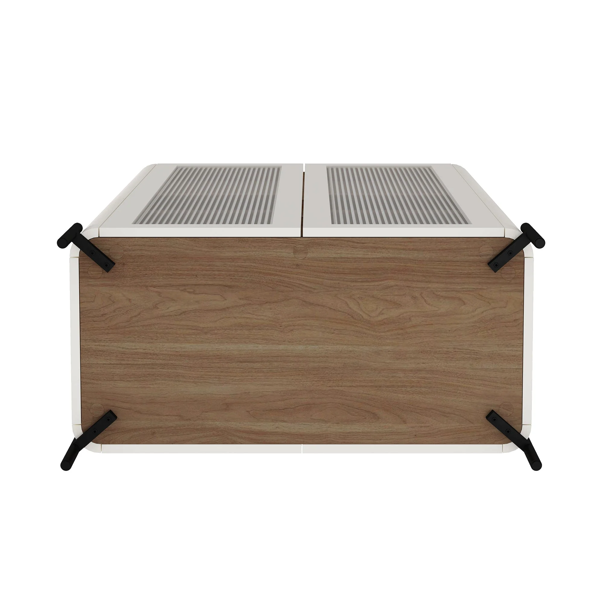 Abbey Décor Glass Cabinet in Maple and Off White (set of 2) - Image 10