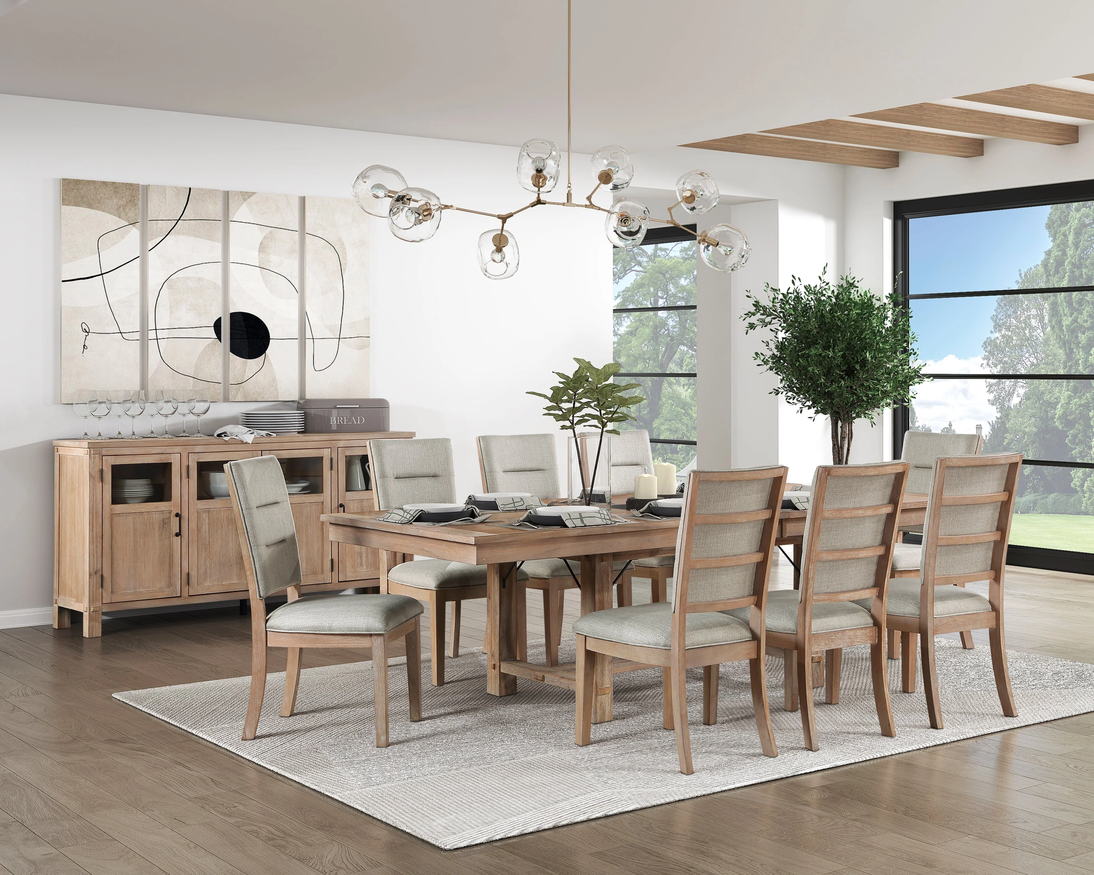Aberdeen Light Oak Extendable Dining Set - Image 8