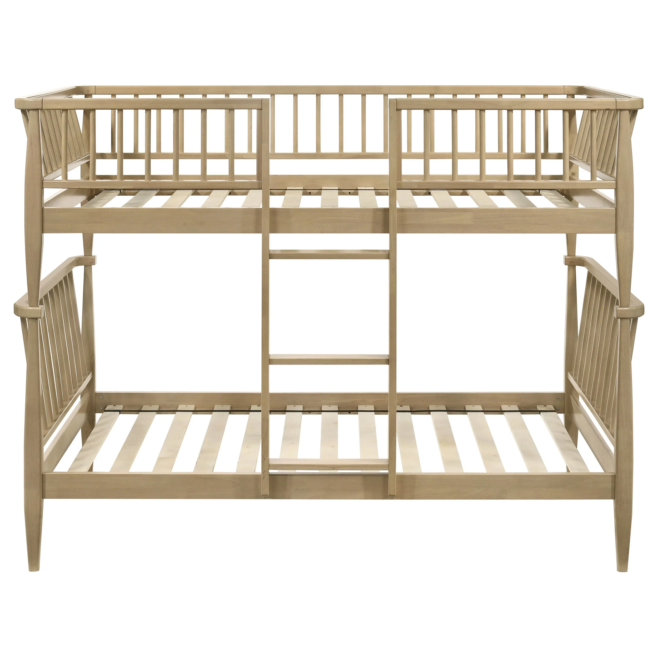 Abram Almond Windsor Twin Over Twin Wood Bunk Bed with Ladder - Image 3