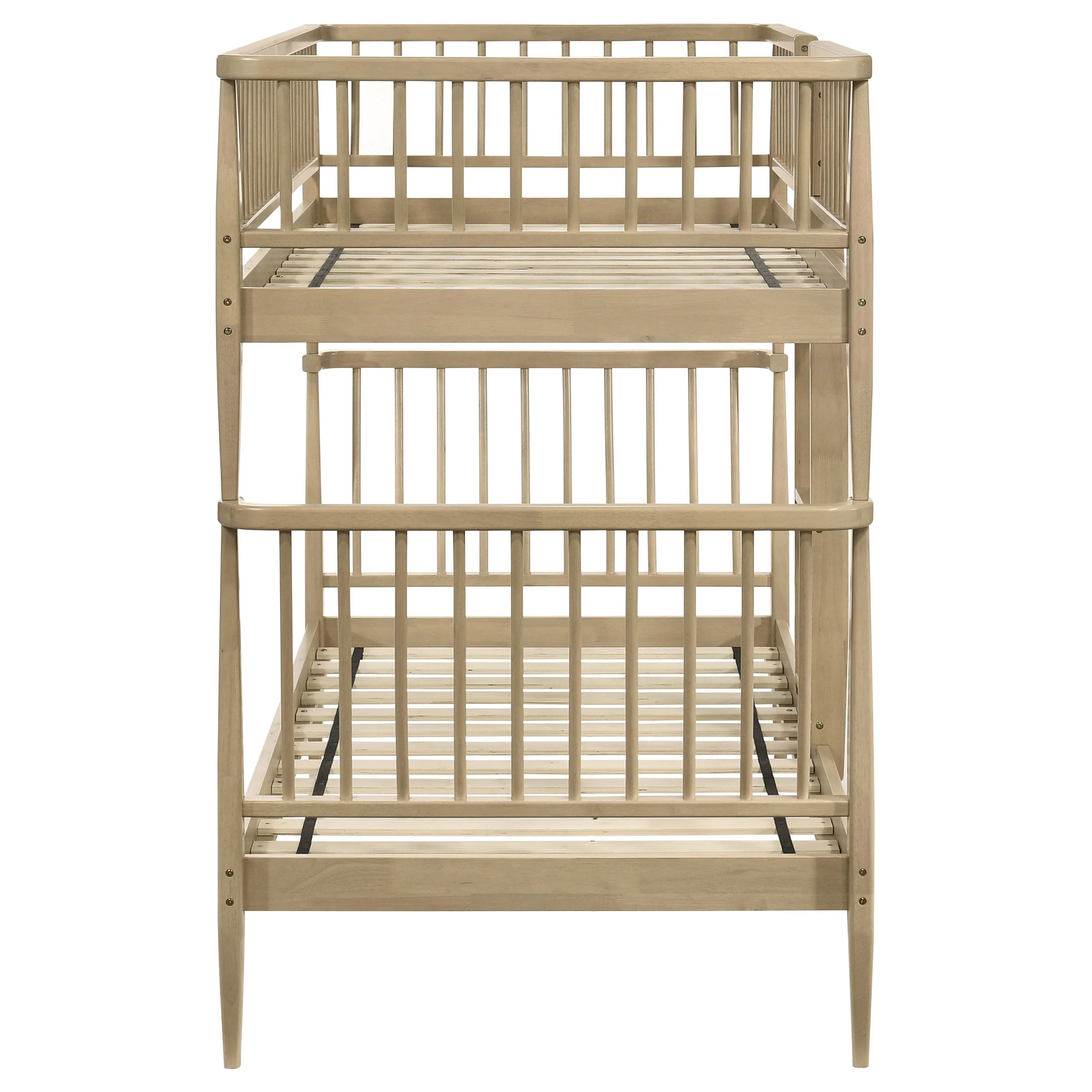 Abram Almond Windsor Twin Over Twin Wood Bunk Bed with Ladder - Image 5