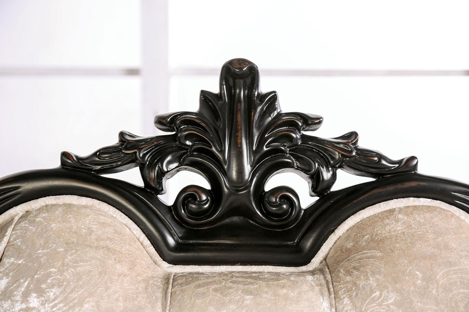 Acapulco Black/Off-White Loveseat - Image 4