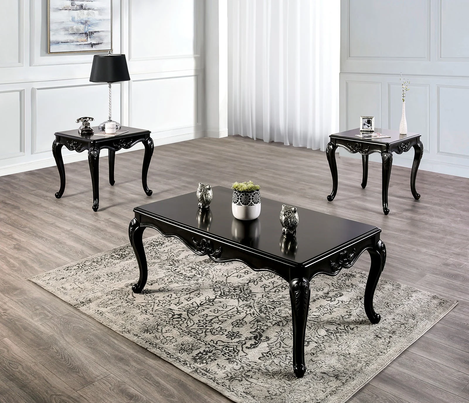 Acapulco Black/Off-White Sofa & Loveseat - Image 4