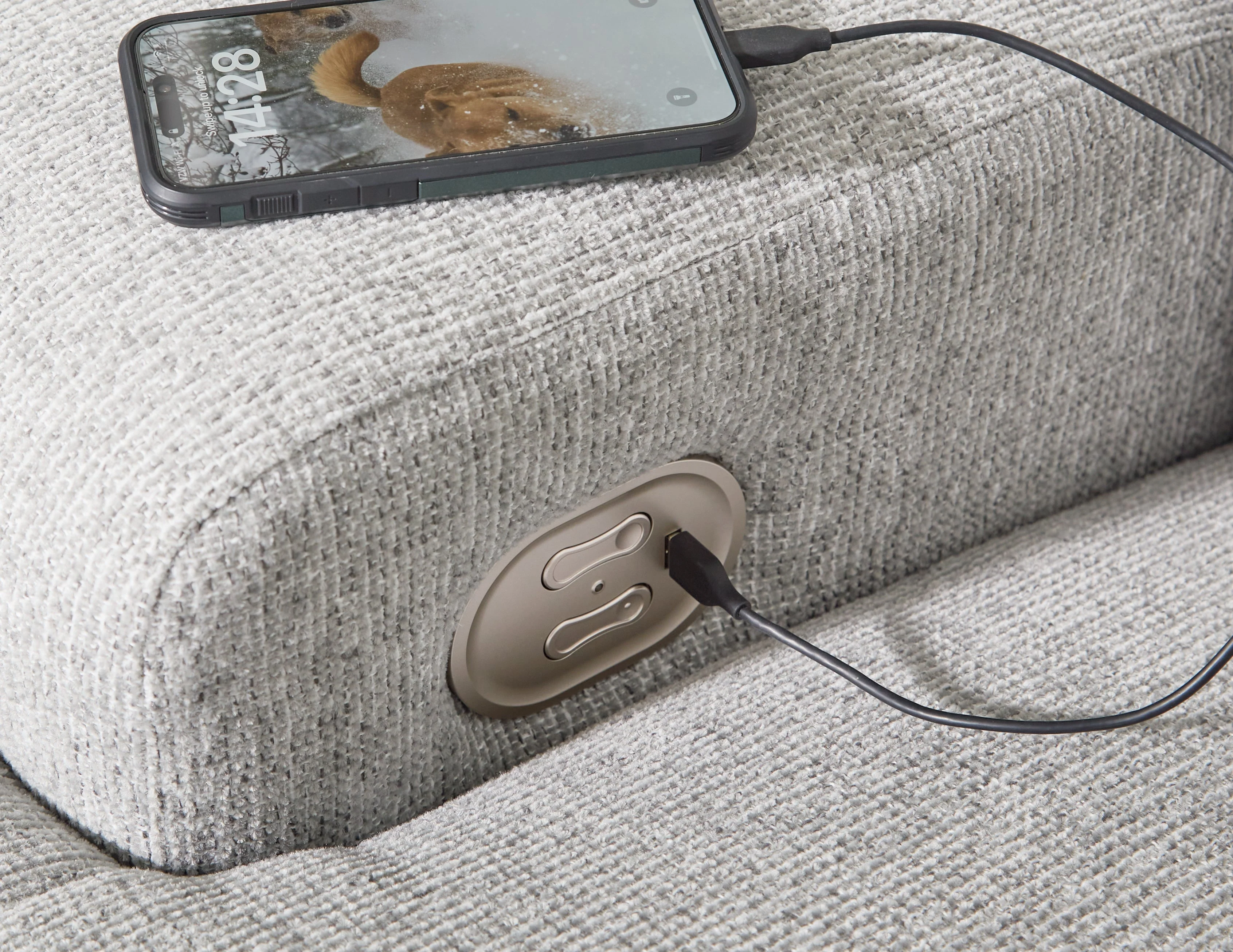 Acklen Place Pewter 3-Piece Left Arm Facing Chaise Power Reclining Sectional - Image 7