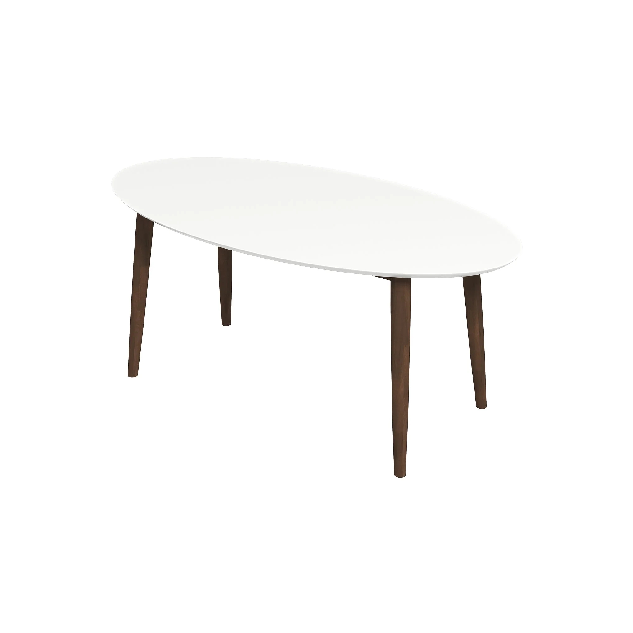 Ada Mid Century Modern Style Solid Wood White Top Oval Dining Table - Image 6