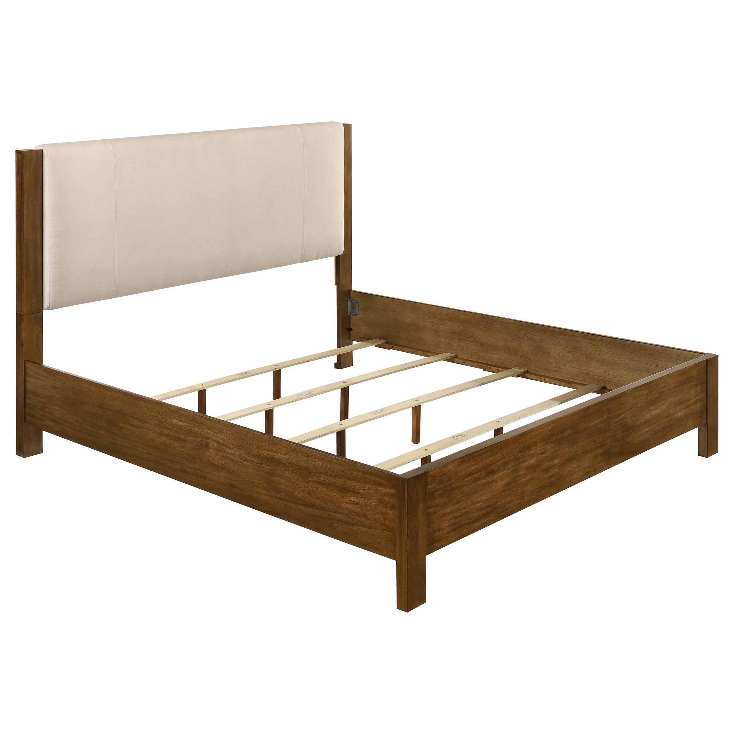 Adderley Cream/Warm Brown Eastern King Wood Panel Bed - Image 2