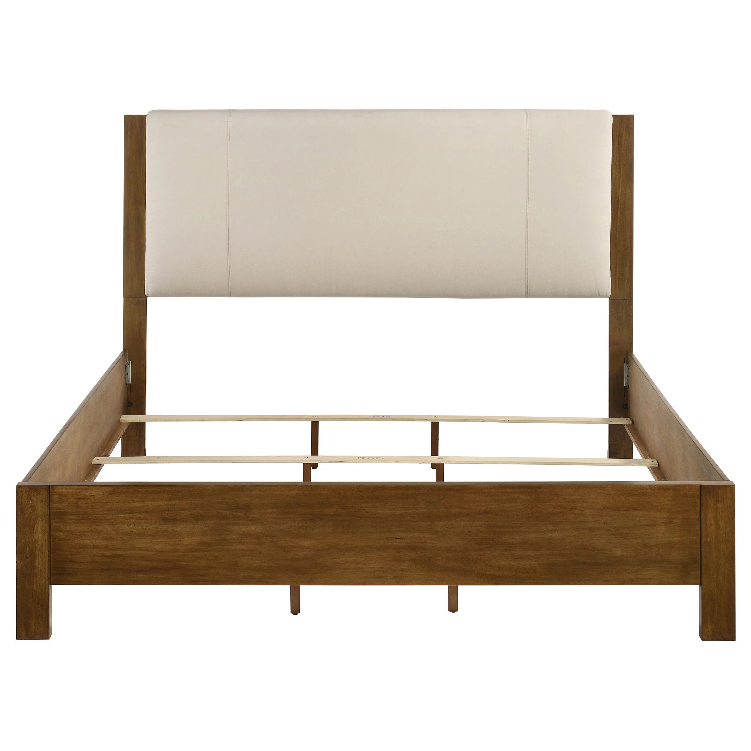 Adderley Cream/Warm Brown Eastern King Wood Panel Bed - Image 3