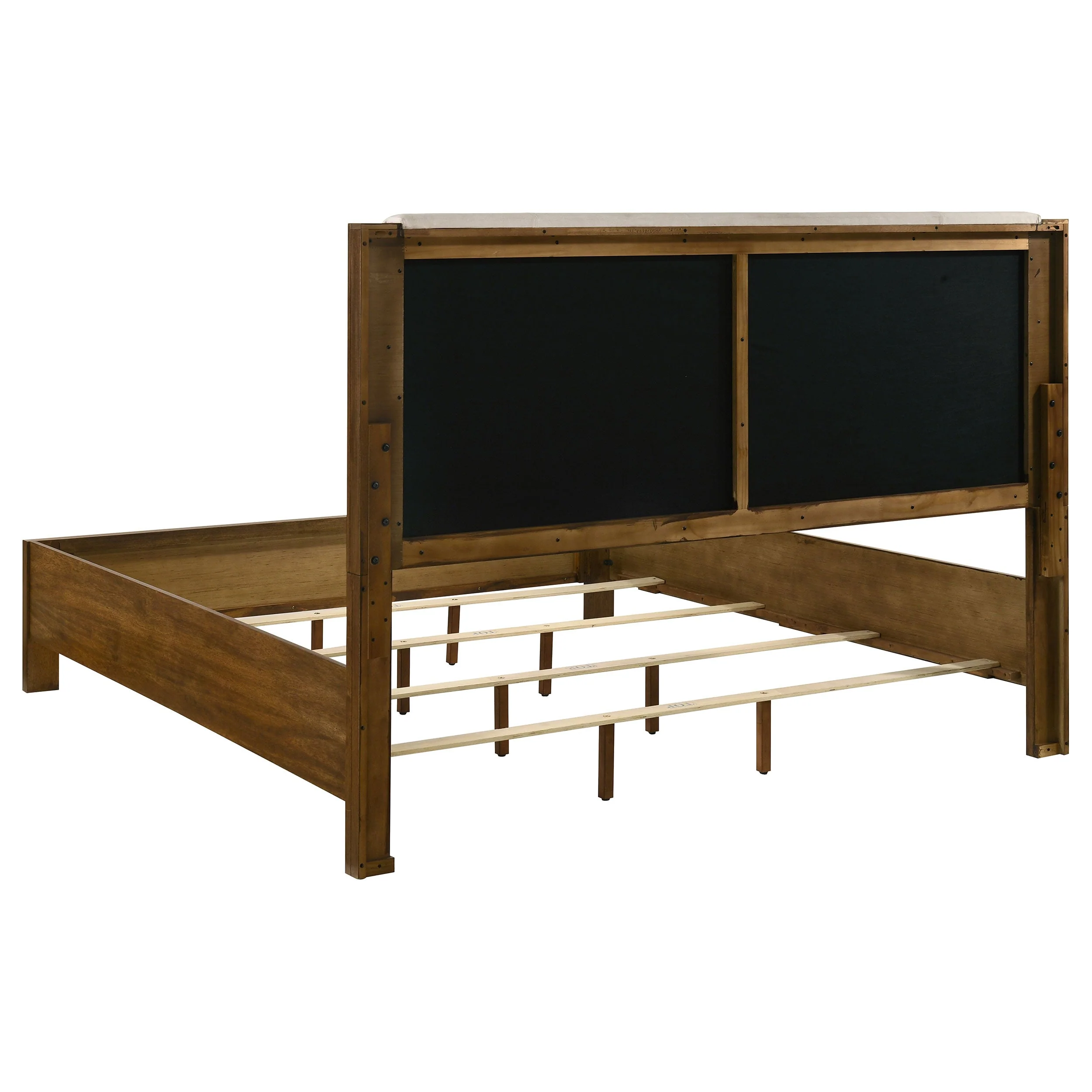 Adderley Cream/Warm Brown Eastern King Wood Panel Bed - Image 4