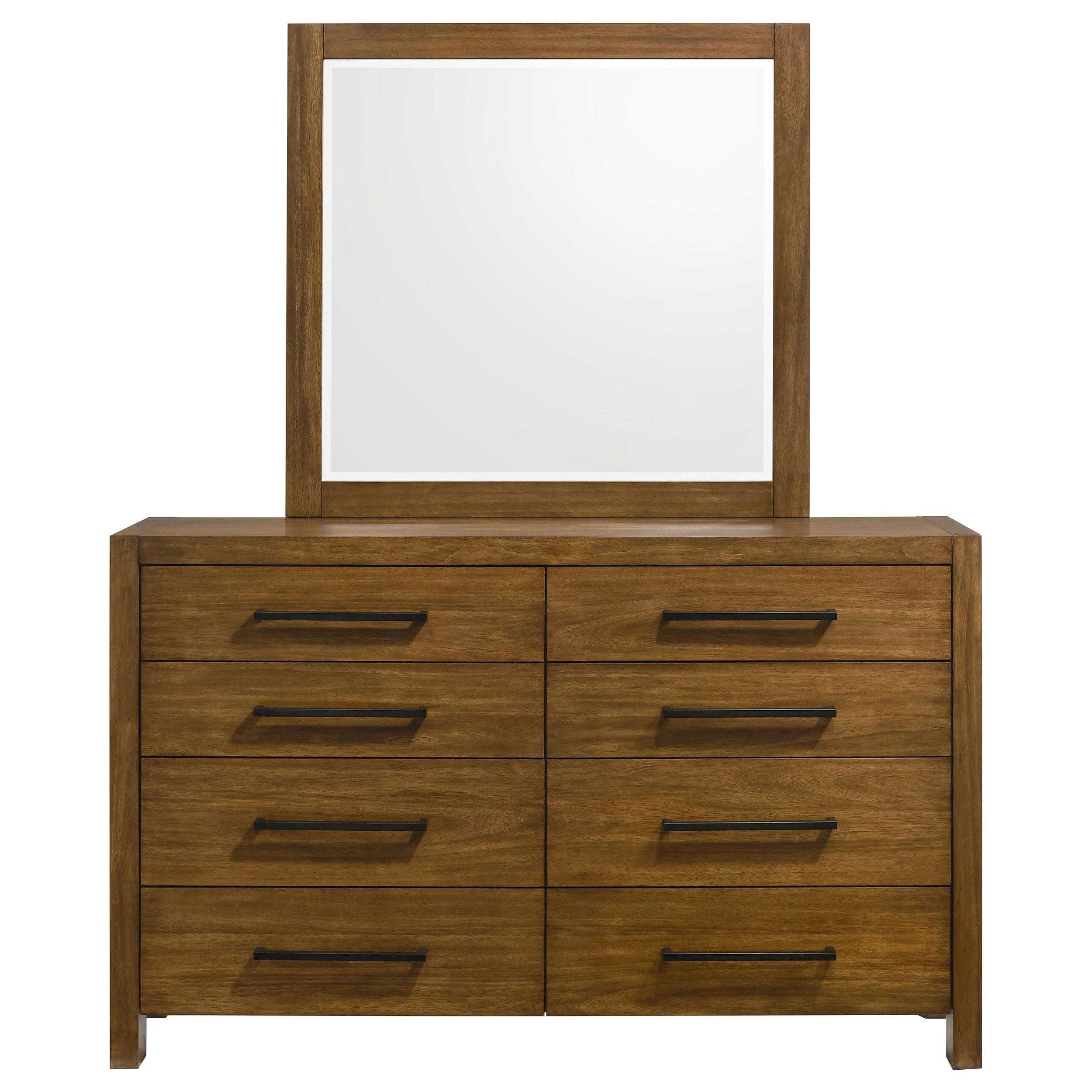 Adderley Warm Brown 8-drawer Bedroom Dresser and Mirror - Image 2