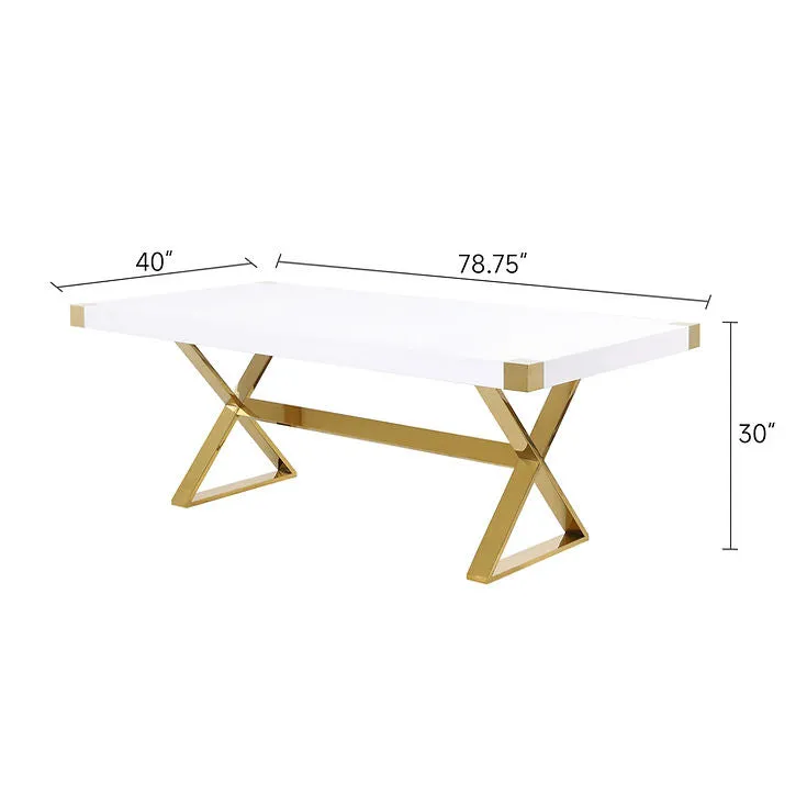Adel 79" White Dining Table - Image 7