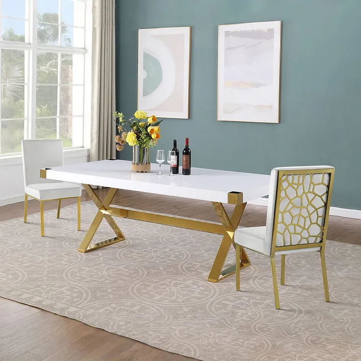 Adel 79" White Dining Table - Image 8