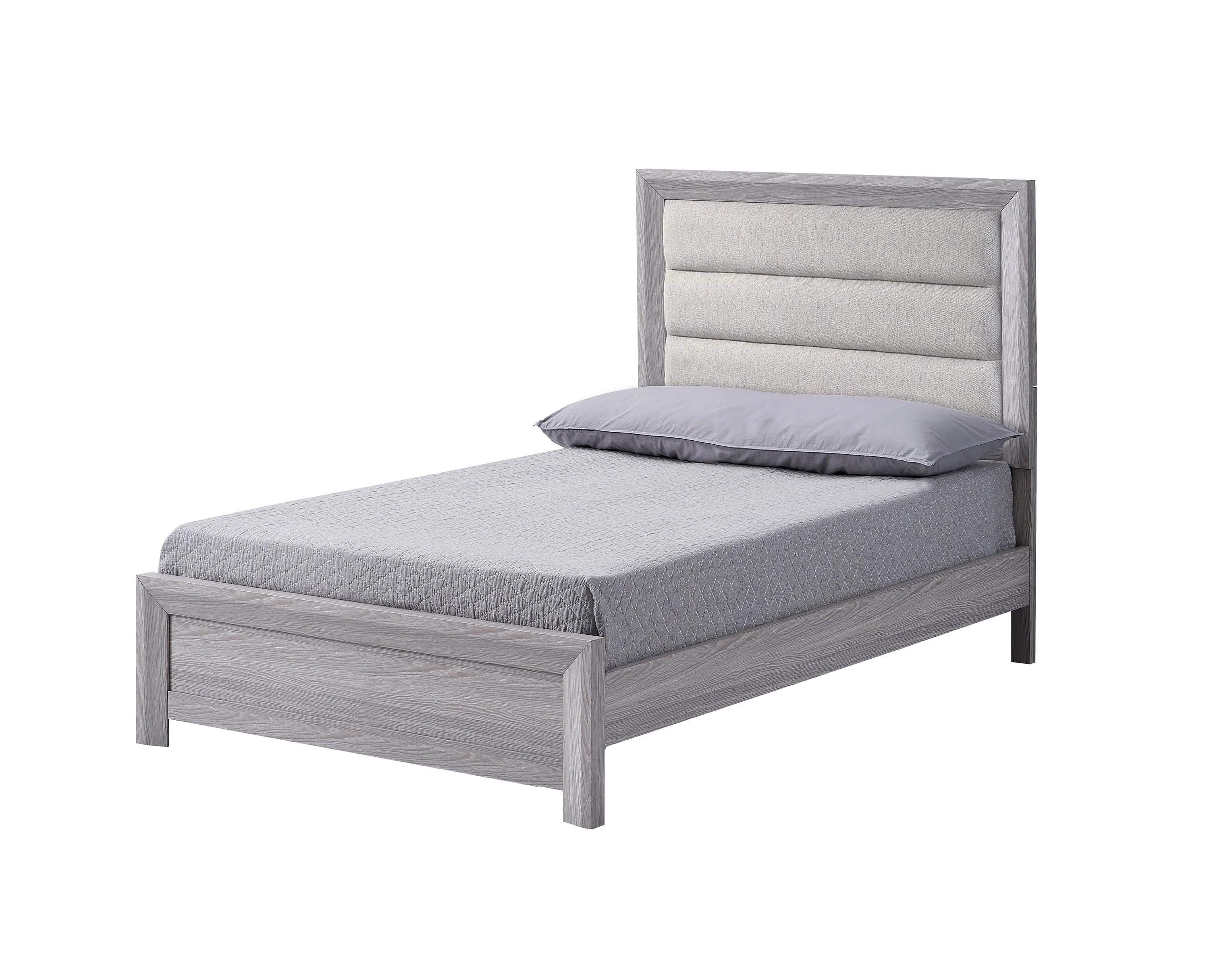 Adelaide Driftwood Twin Upholstered Panel Bed - Image 3
