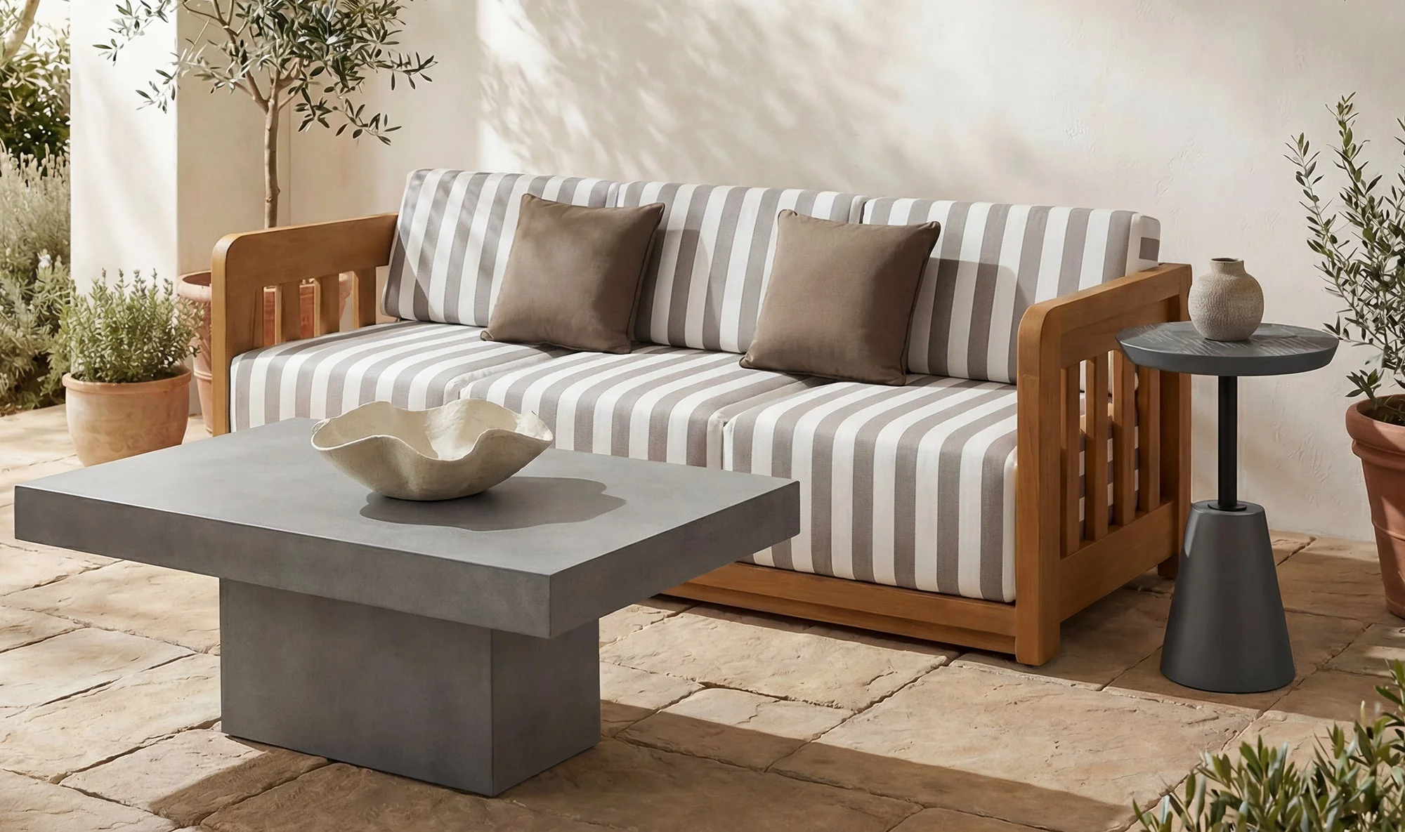 Adelaide Outdoor Sofa Brown Stripe - Image 5