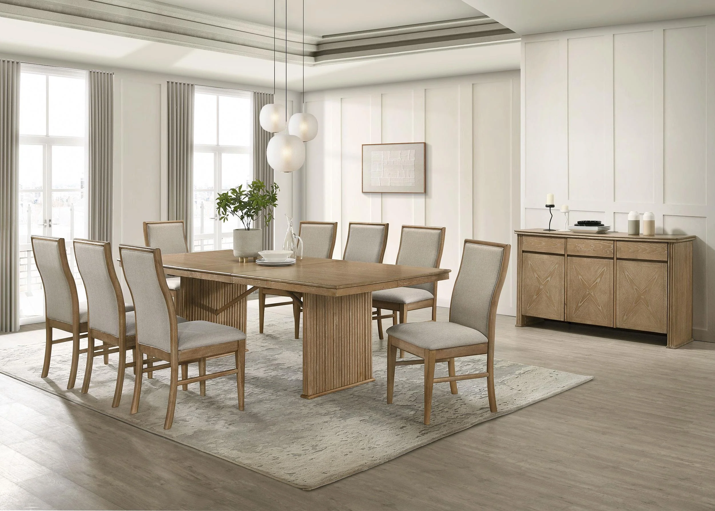 Adina Barley and Distressed Light Brown Upholstered Dining Side Chair, Set of 2 - Image 14