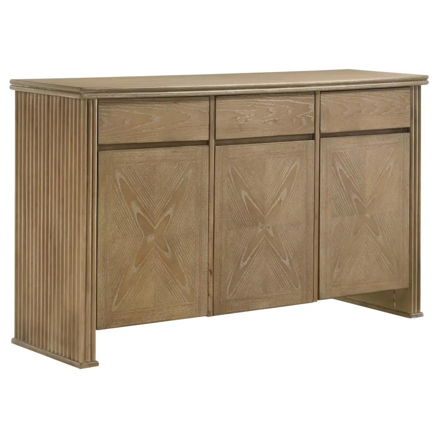 Adina Distressed Light Brown 10-Piece Extension Dining Set with Sideboard - Image 3