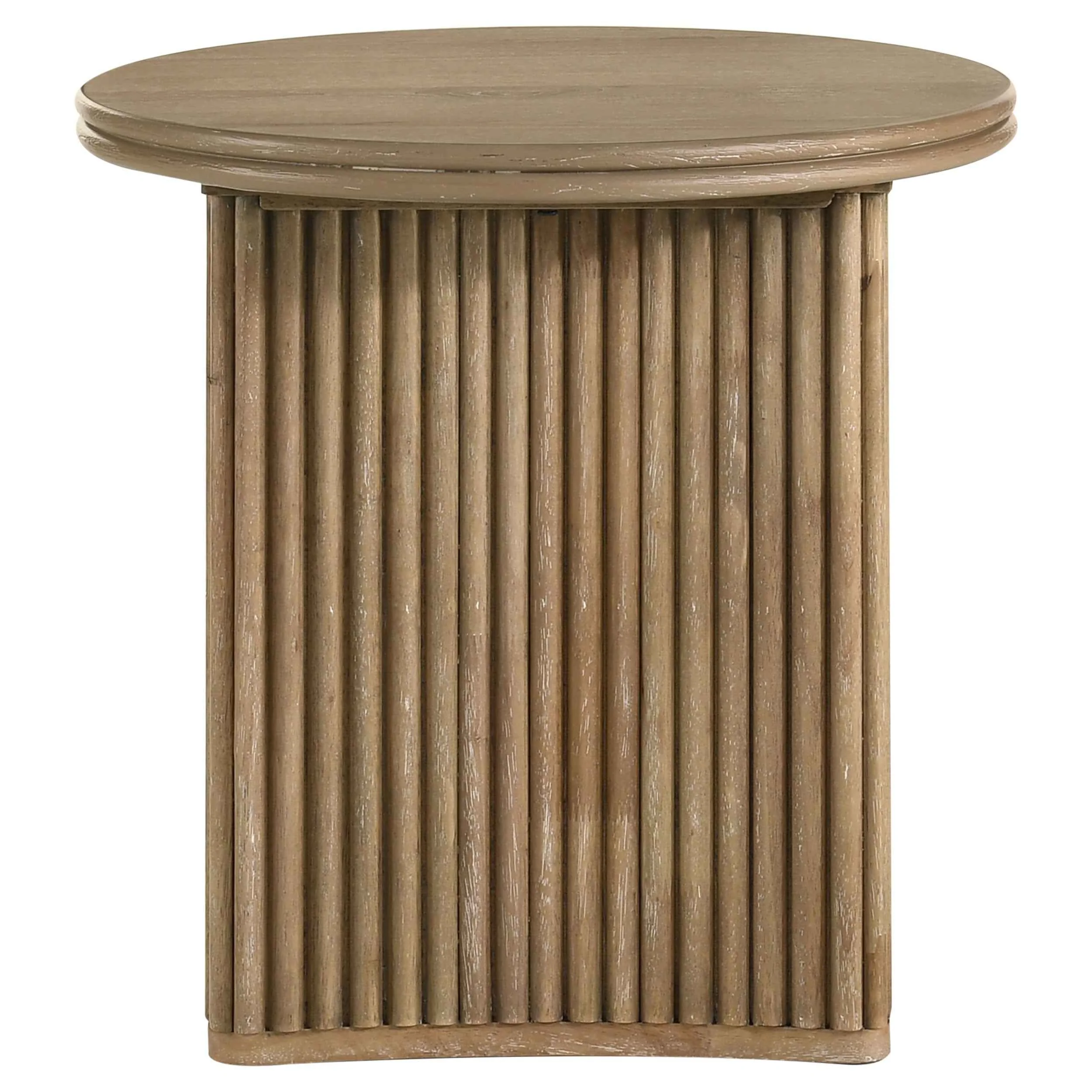 Adina Distressed Light Brown 2-piece Round Coffee Table Set - Image 5