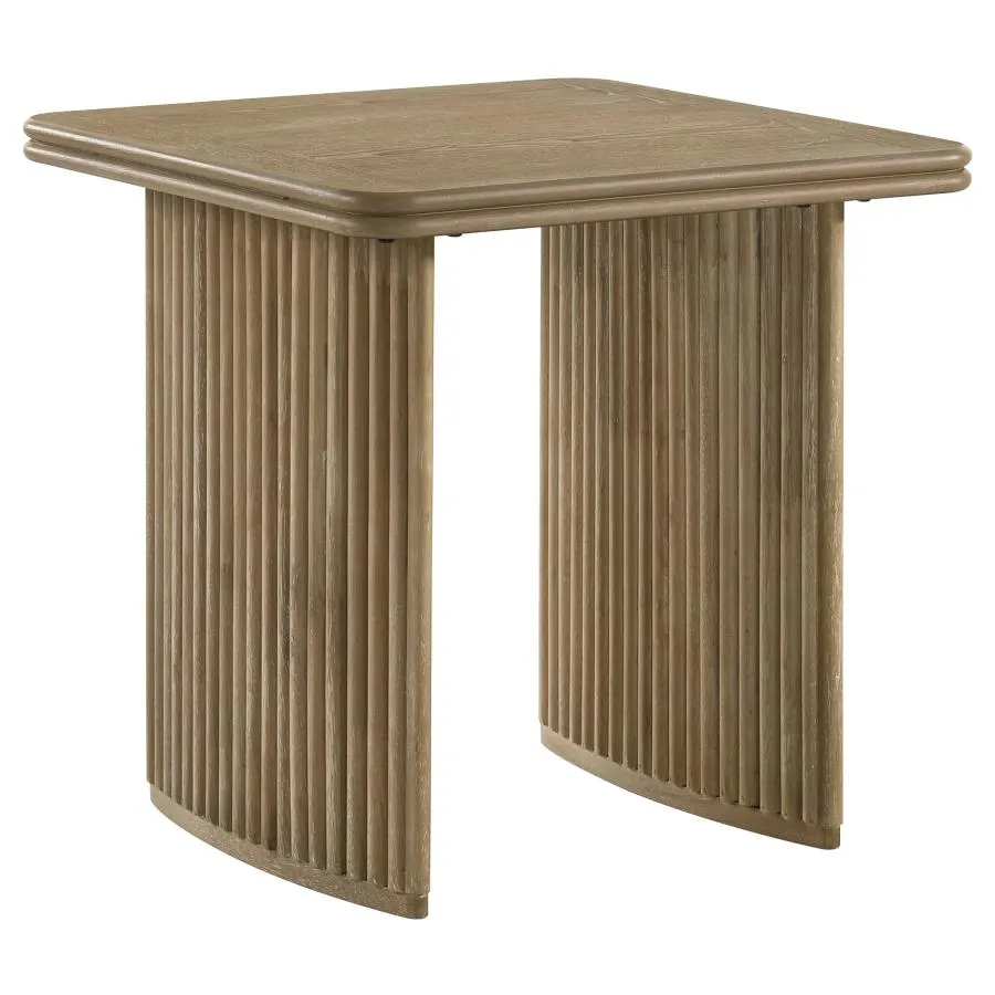 Adina Distressed Light Brown 2-Piece Wood Coffee Table Set - Image 3
