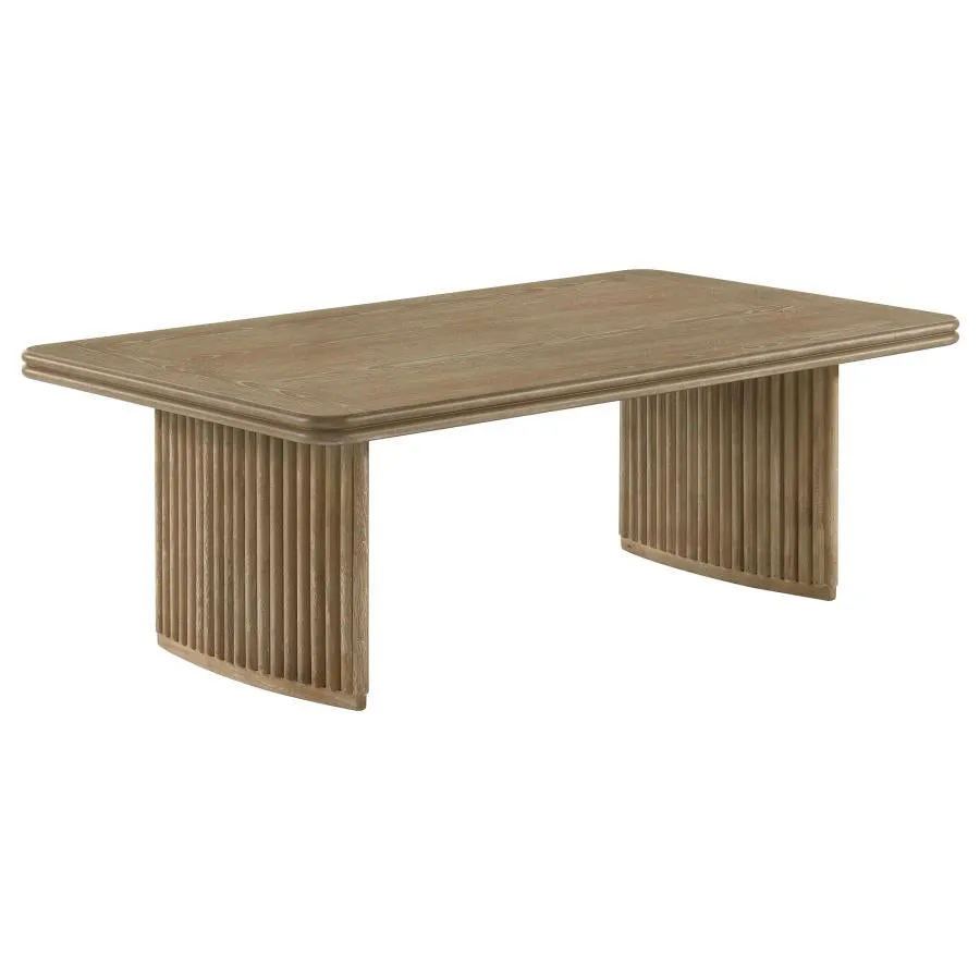 Adina Distressed Light Brown 3-Piece Wood Coffee Table Set - Image 5