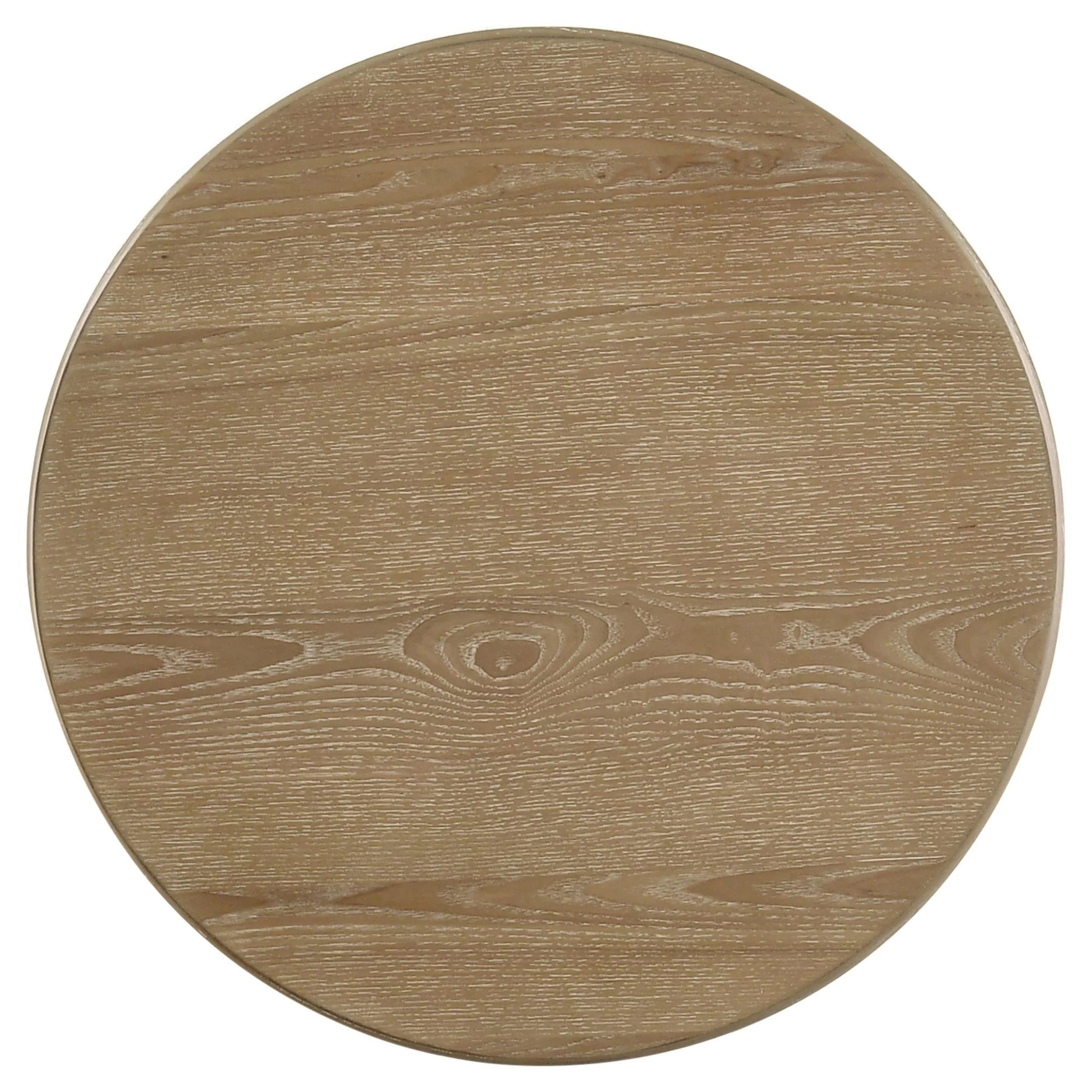 Adina Distressed Light Brown Round Wood Side End Table - Image 4