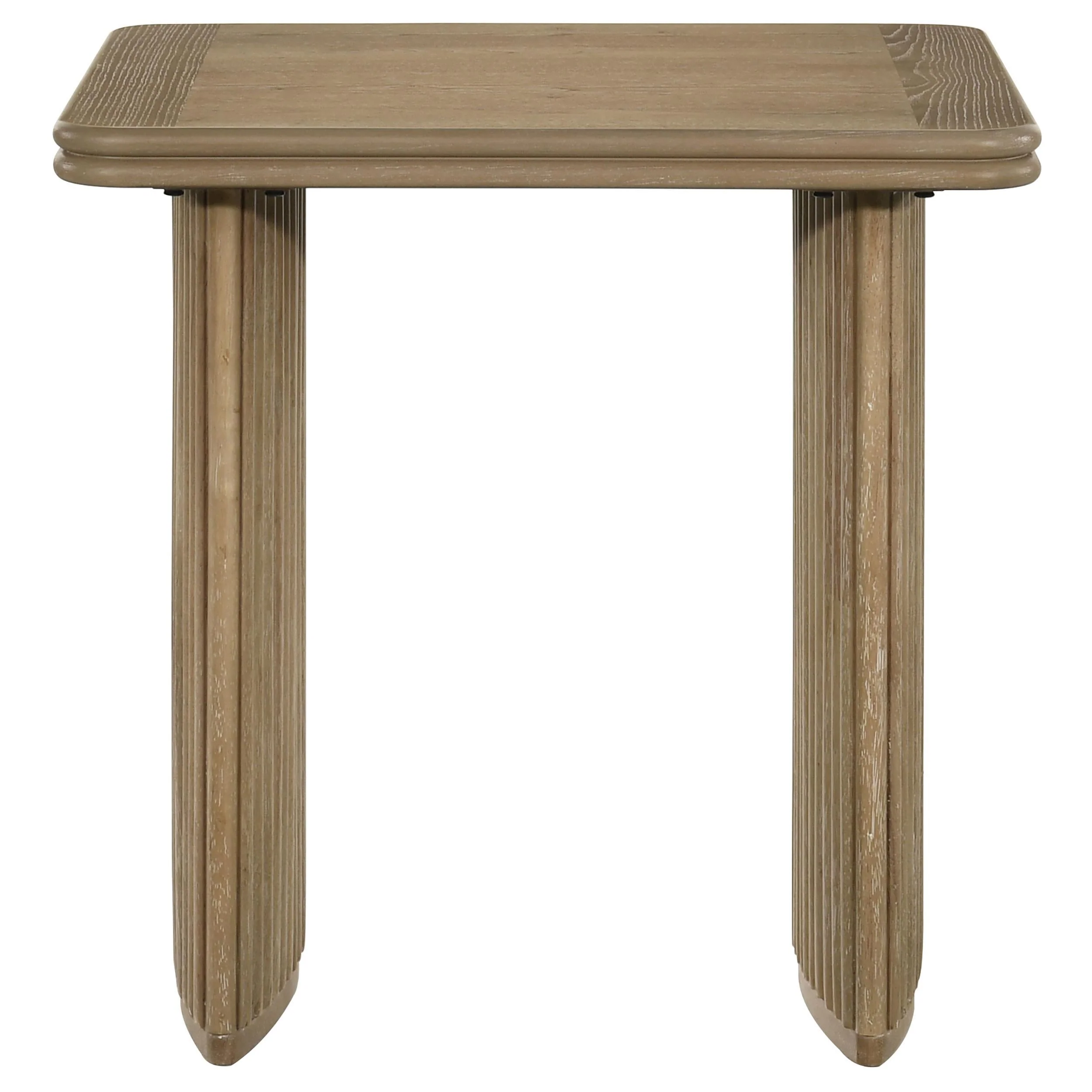 Adina Distressed Light Brown Square Wood Side End Table - Image 2